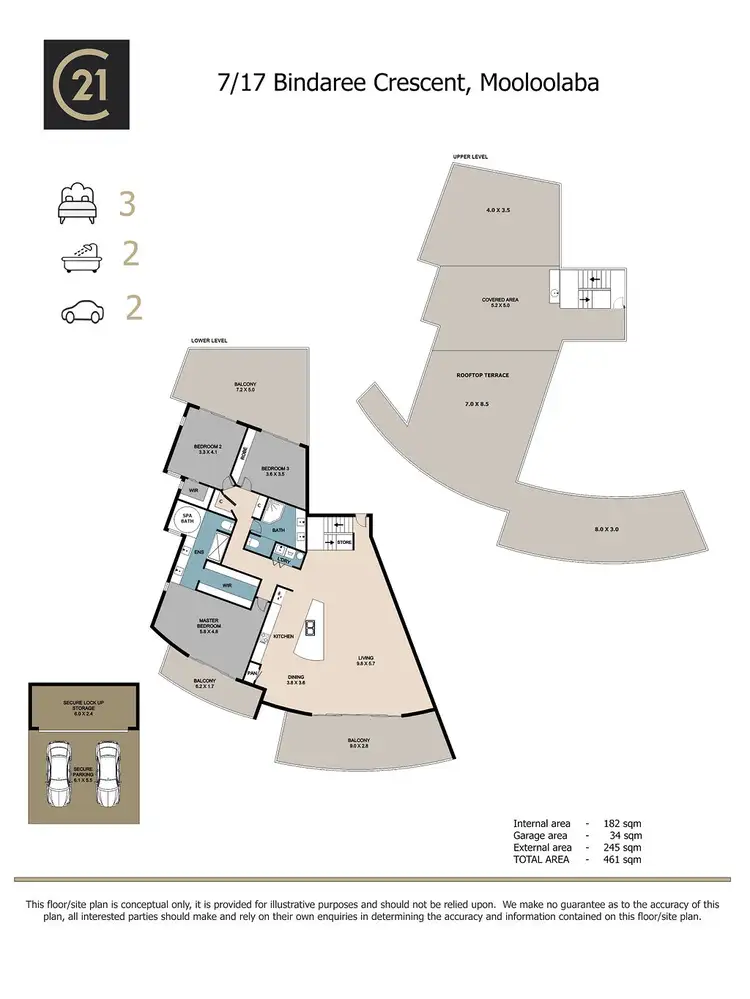 Floorplan of Homely unit listing, 7/17 Bindaree Crescent, Mooloolaba QLD 4557