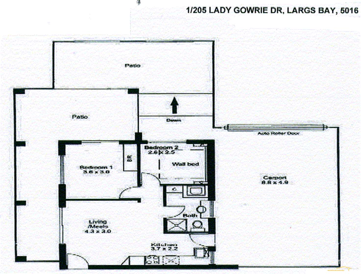 Floorplan of Homely unit listing, 1/205 Lady Gowrie Drive, Largs Bay SA 5016