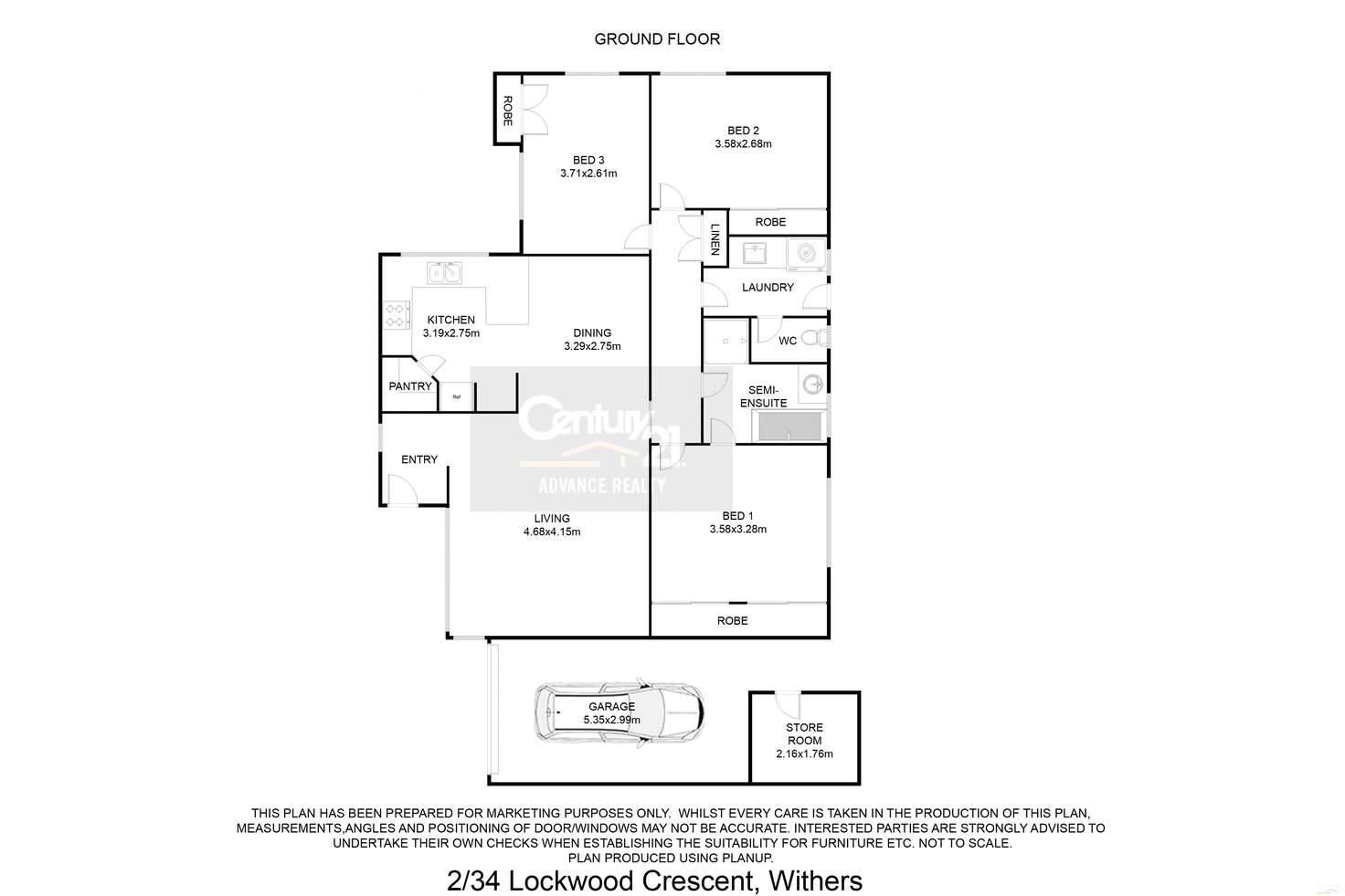 Floorplan of Homely unit listing, 2/34 Lockwood Crescent, Withers WA 6230