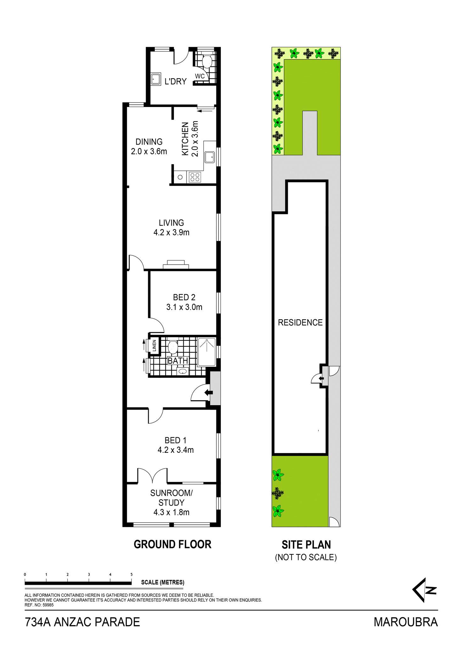 Floorplan of Homely semiDetached listing, 734a Anzac Parade, Maroubra NSW 2035