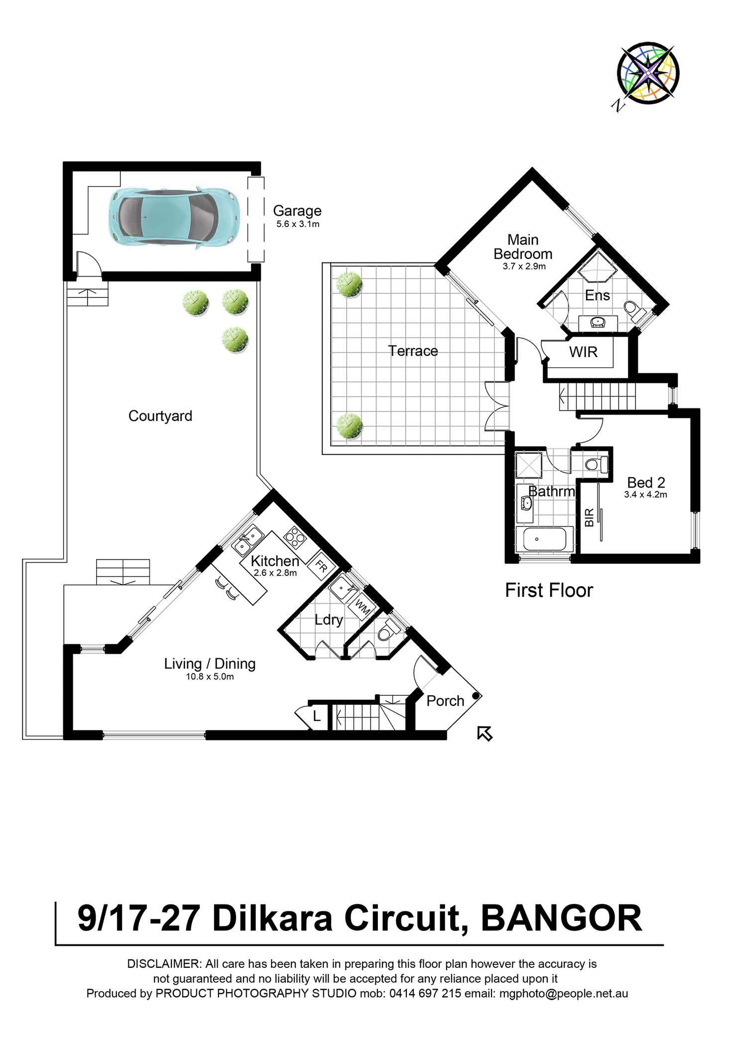 Floorplan of Homely townhouse listing, 9/17 Dilkara Circuit, Bangor NSW 2234
