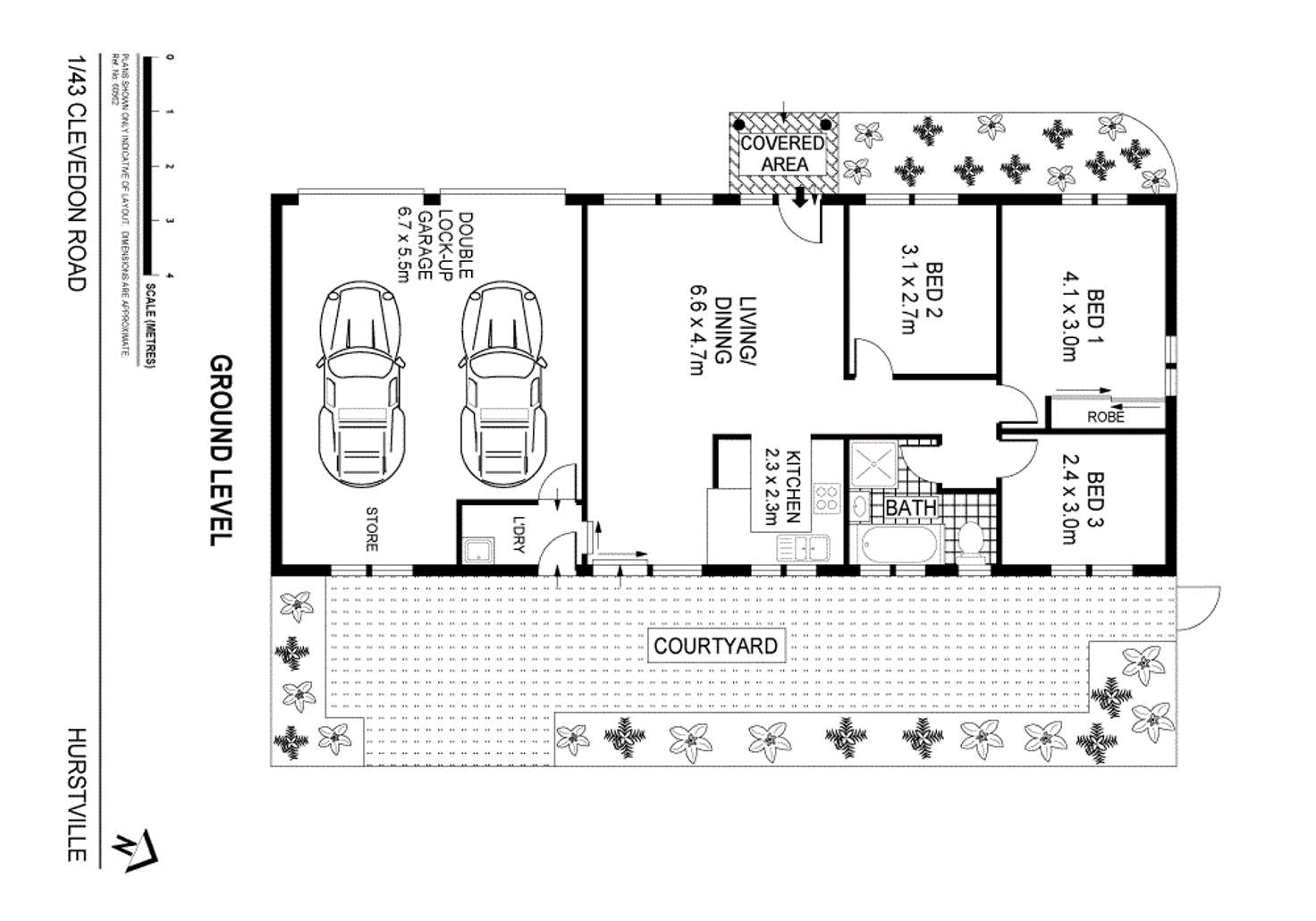 Floorplan of Homely villa listing, 1/43 Clevedon Road, Hurstville NSW 2220