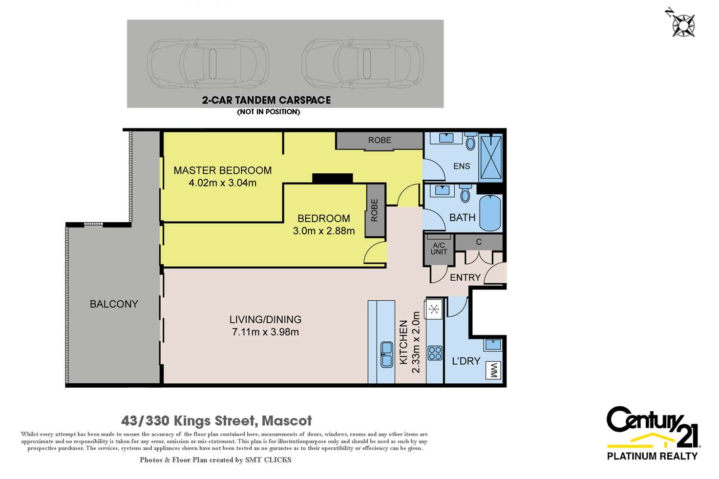 Floorplan of Homely apartment listing, 43/330 King Street, Mascot NSW 2020