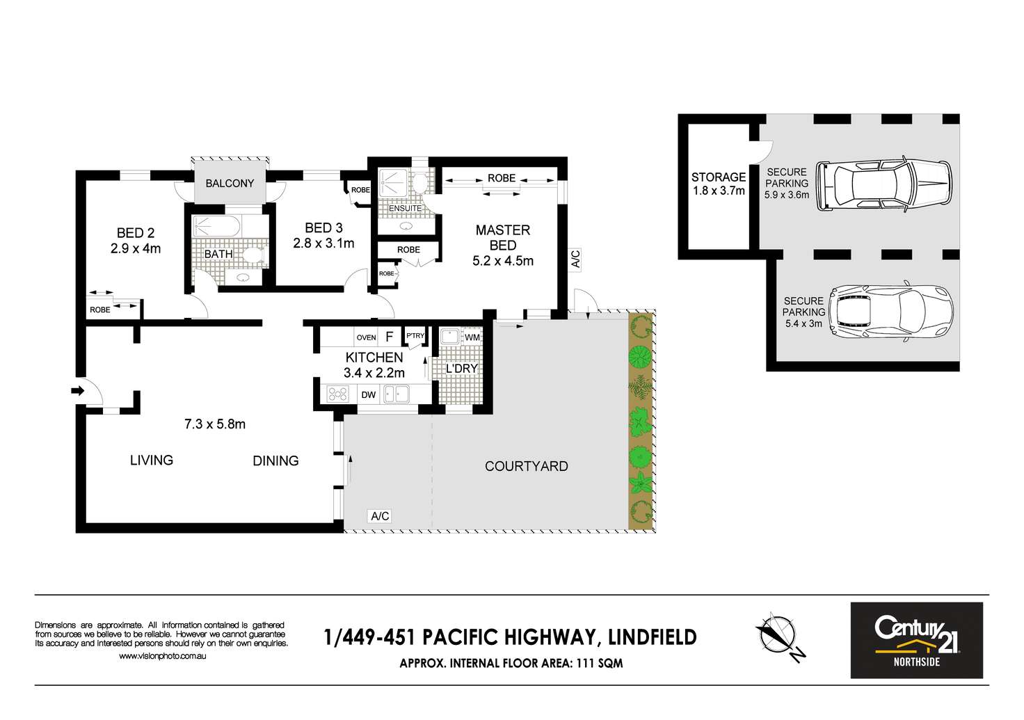 Floorplan of Homely apartment listing, 1/449 Pacific Highway, Lindfield NSW 2070