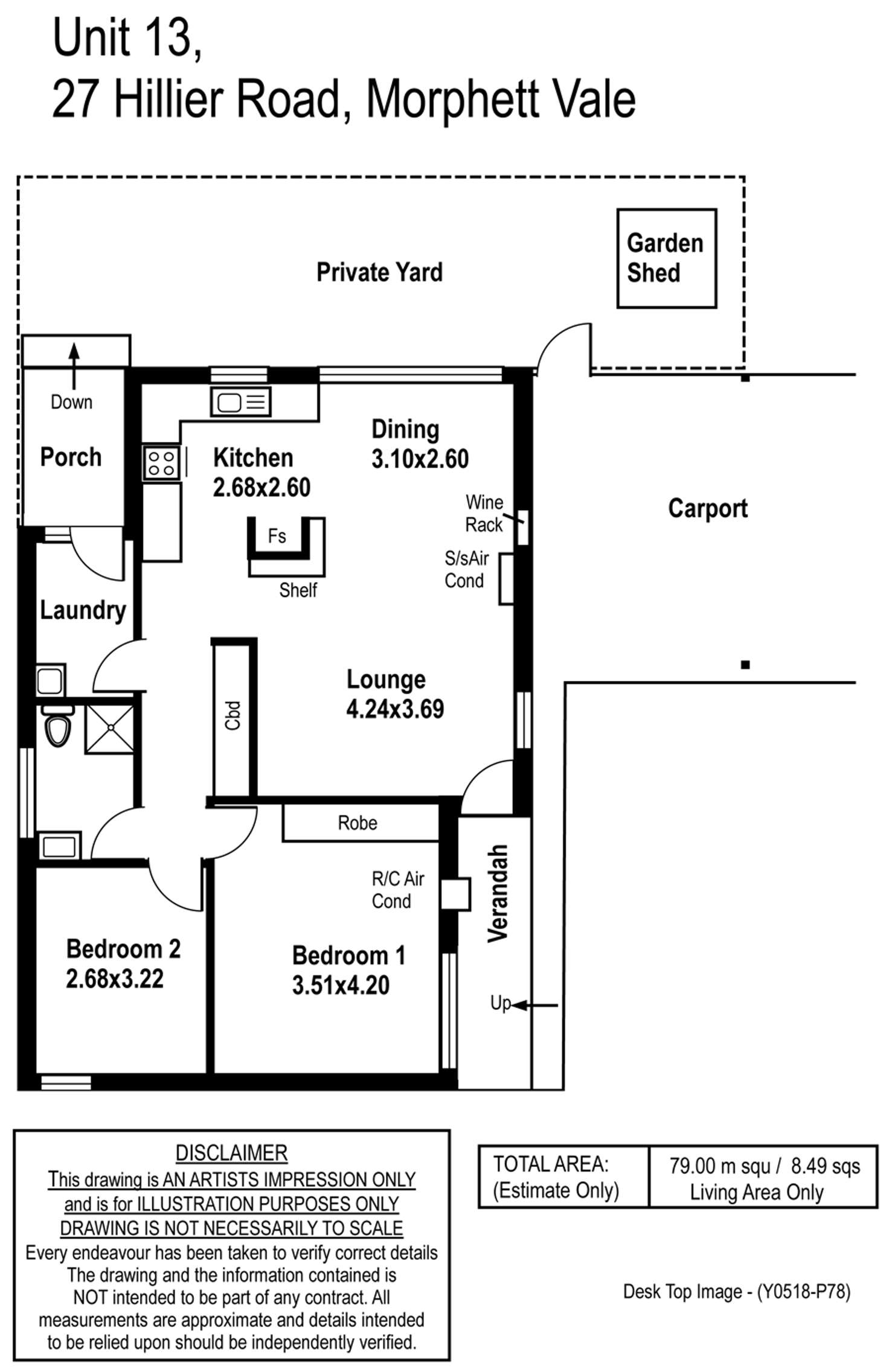 Floorplan of Homely unit listing, 13/27 Hillier Road, Morphett Vale SA 5162