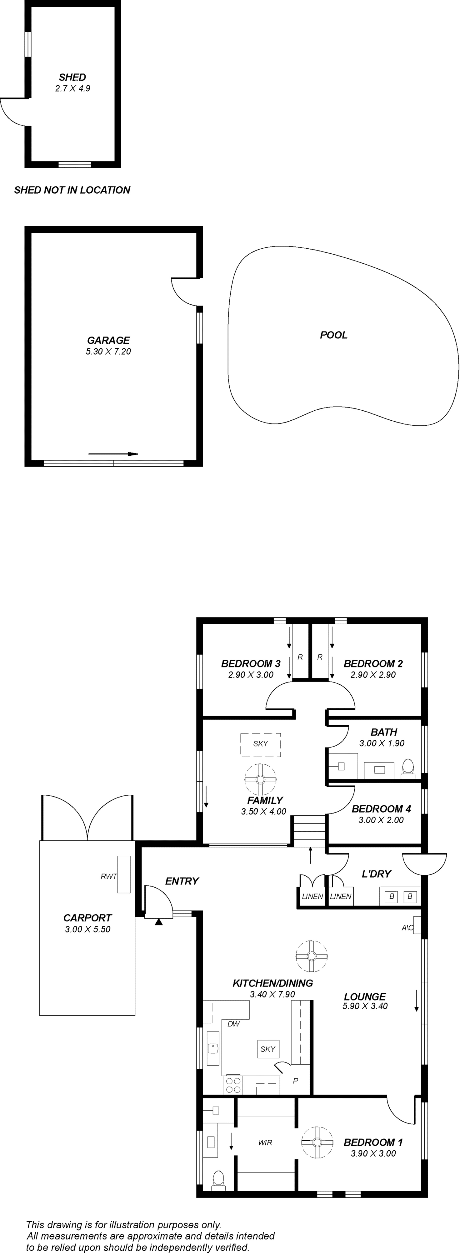 Floorplan of Homely house listing, 3 Nunyah Drive, Banksia Park SA 5091