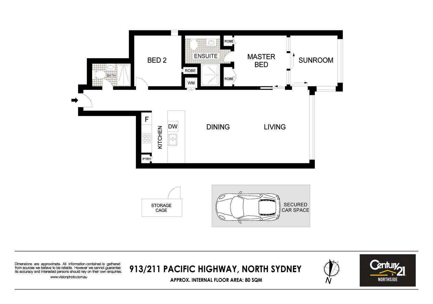 Floorplan of Homely apartment listing, 913/211 Pacific Highway, North Sydney NSW 2060