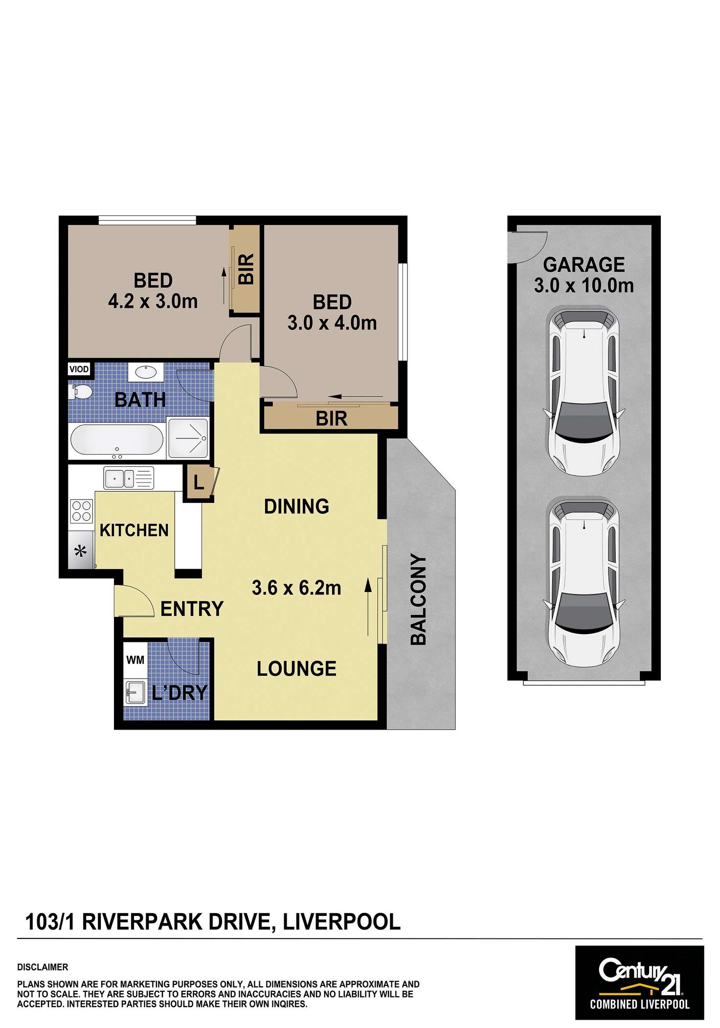 Floorplan of Homely apartment listing, 103/1 Riverpark Drive, Liverpool NSW 2170