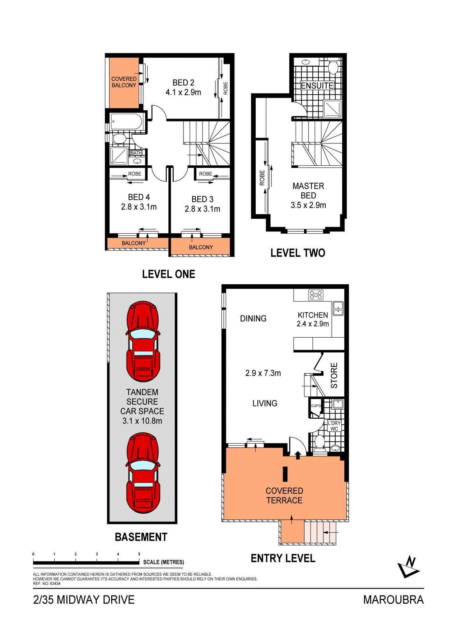 Floorplan of Homely townhouse listing, 2/35 Midway Drive, Maroubra NSW 2035