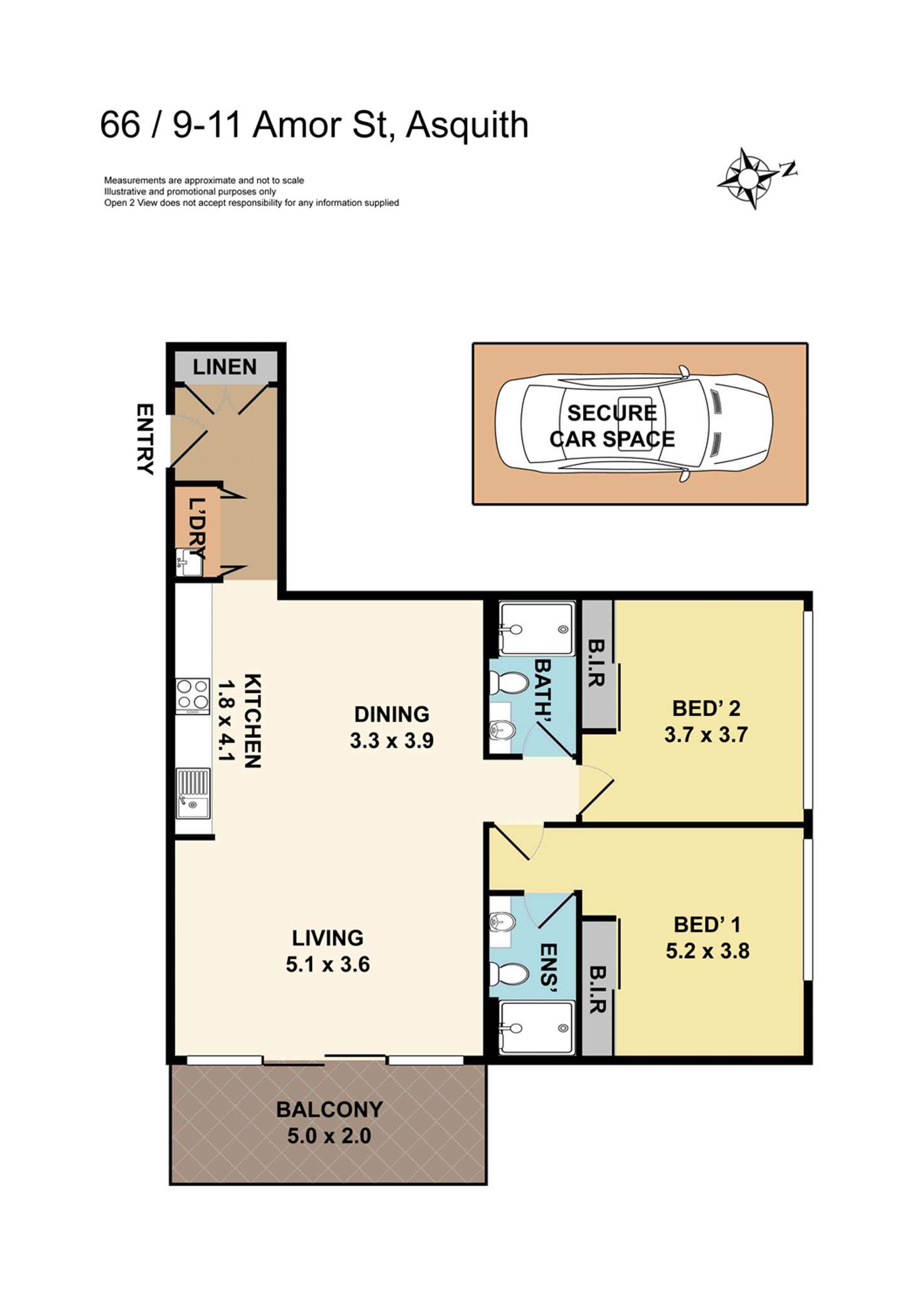 Floorplan of Homely apartment listing, 66 / 9-11 Amor street, Asquith NSW 2077