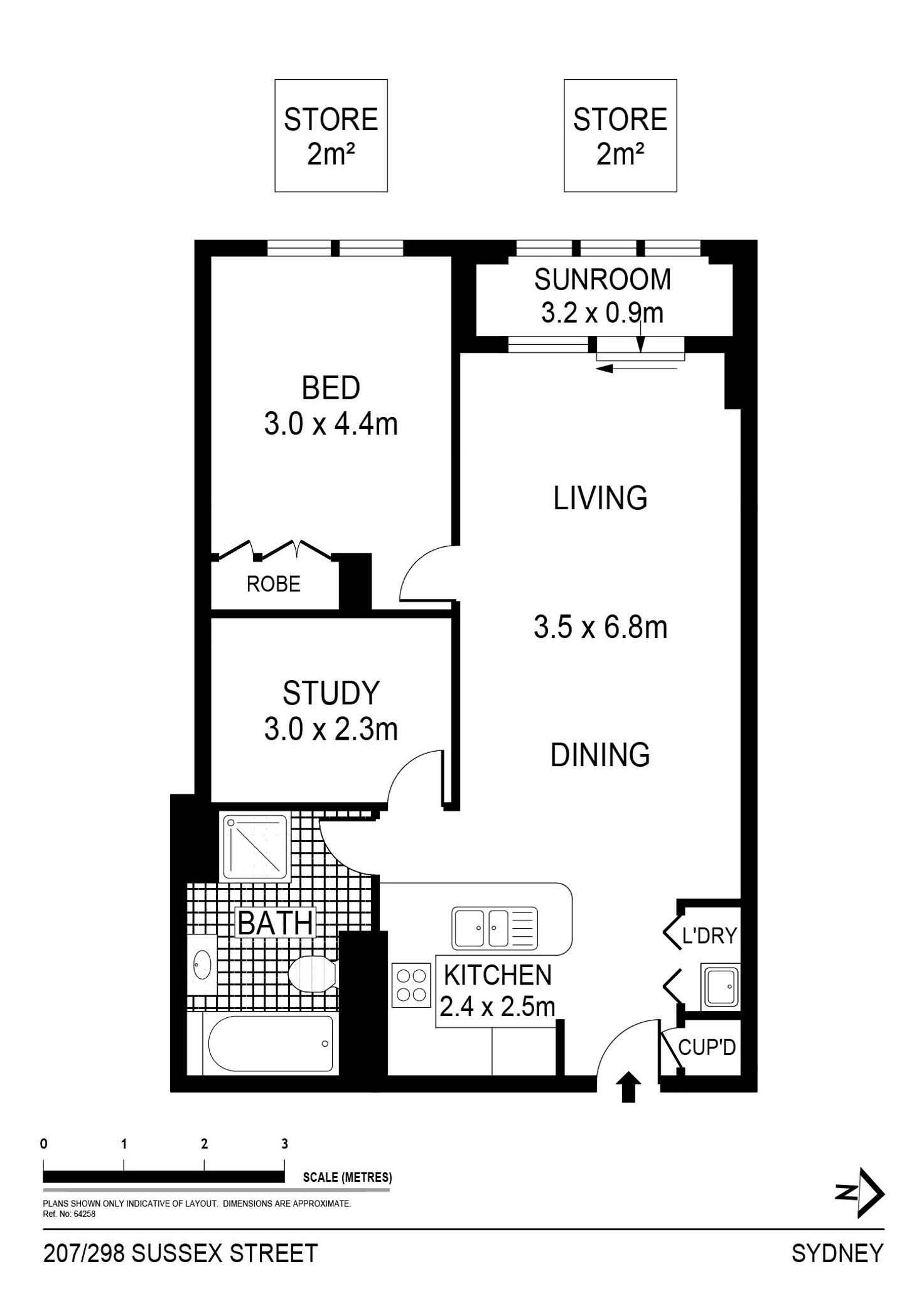 Floorplan of Homely apartment listing, 207/298 Sussex Street, Sydney NSW 2000