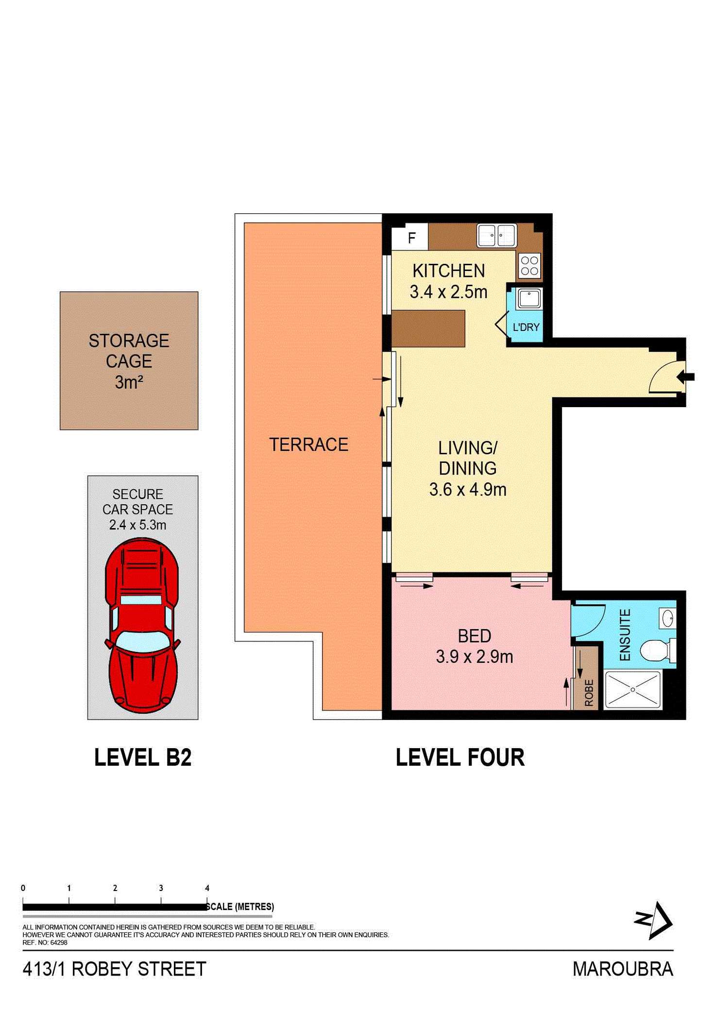 Floorplan of Homely apartment listing, 413/1-3 Robey Street, Maroubra NSW 2035