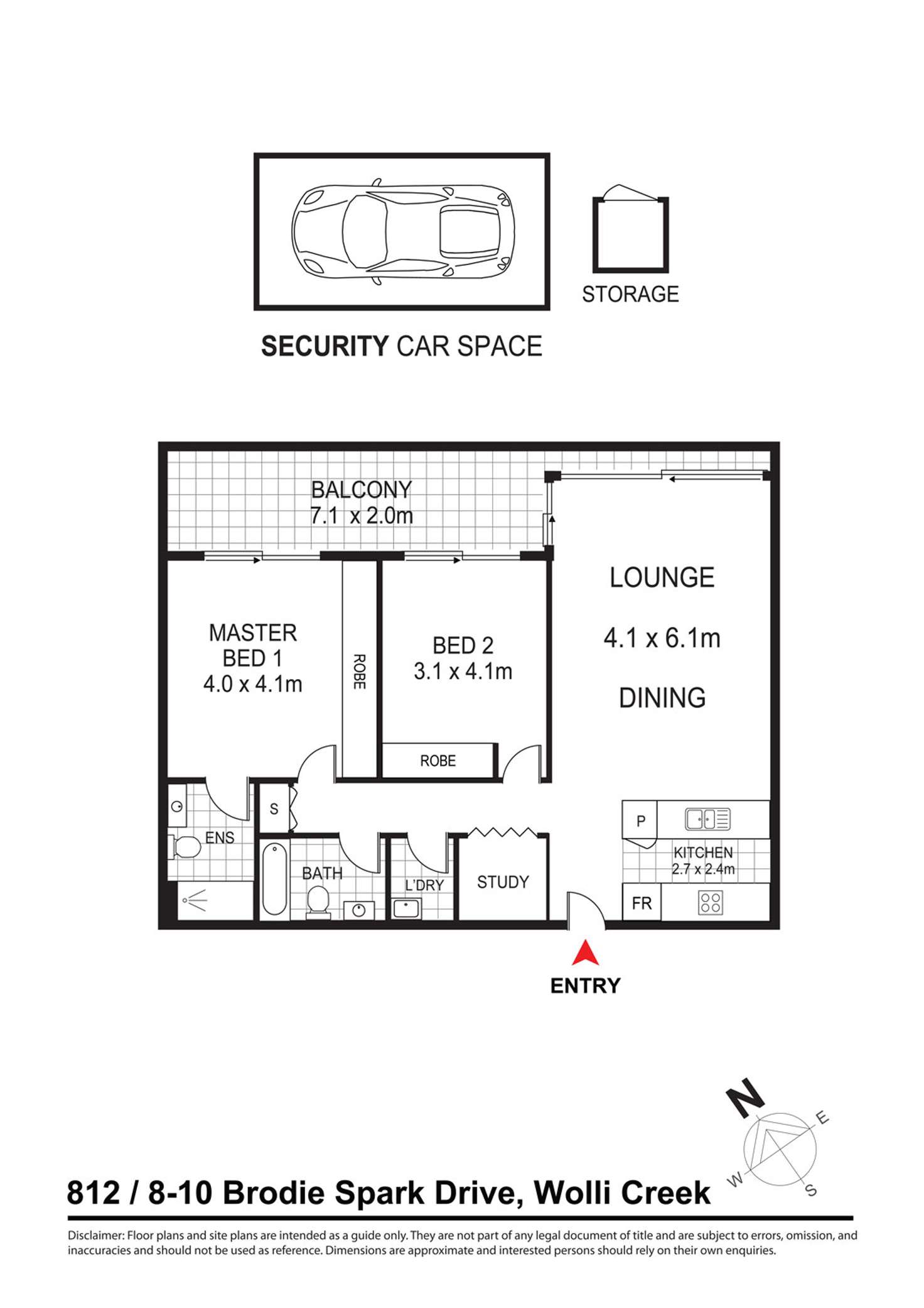 Floorplan of Homely apartment listing, 812/8-10 Brodie Spark Drive, Wolli Creek NSW 2205