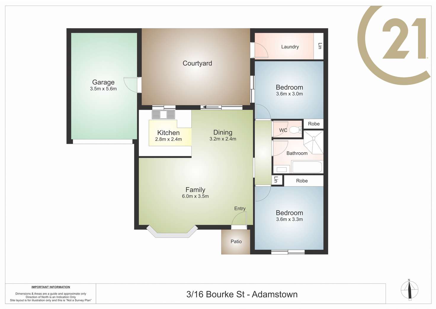 Floorplan of Homely villa listing, 3/16 Bourke Street, Adamstown NSW 2289