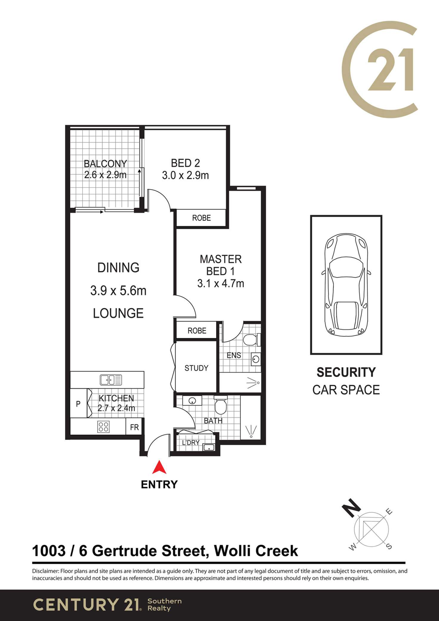 Floorplan of Homely apartment listing, 1003/6-8 Gertrude St, Wolli Creek NSW 2205
