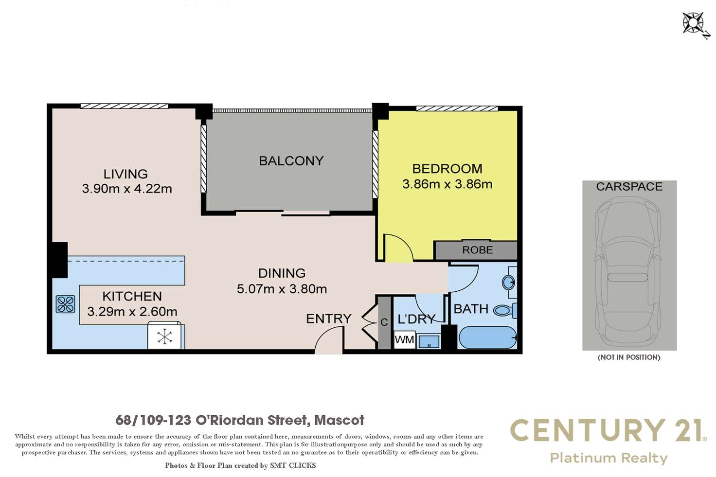 Floorplan of Homely apartment listing, 68/109-123 O' Riordan St, Mascot NSW 2020