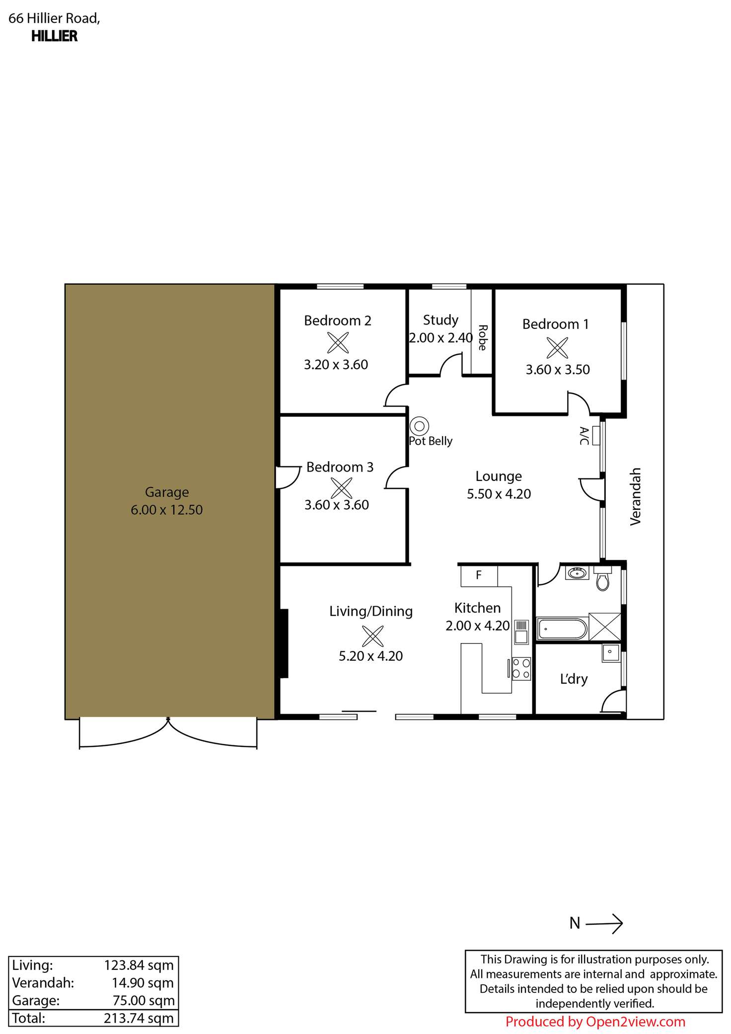 Floorplan of Homely lifestyle listing, 66 Hillier Road, Hillier SA 5116