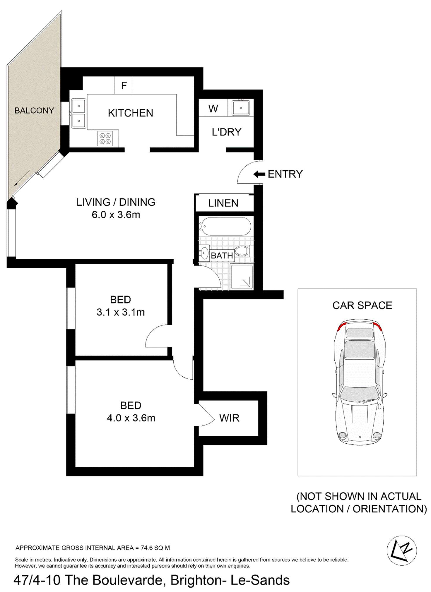 Floorplan of Homely apartment listing, 47/4-10 The Boulevarde, Brighton-le-sands NSW 2216