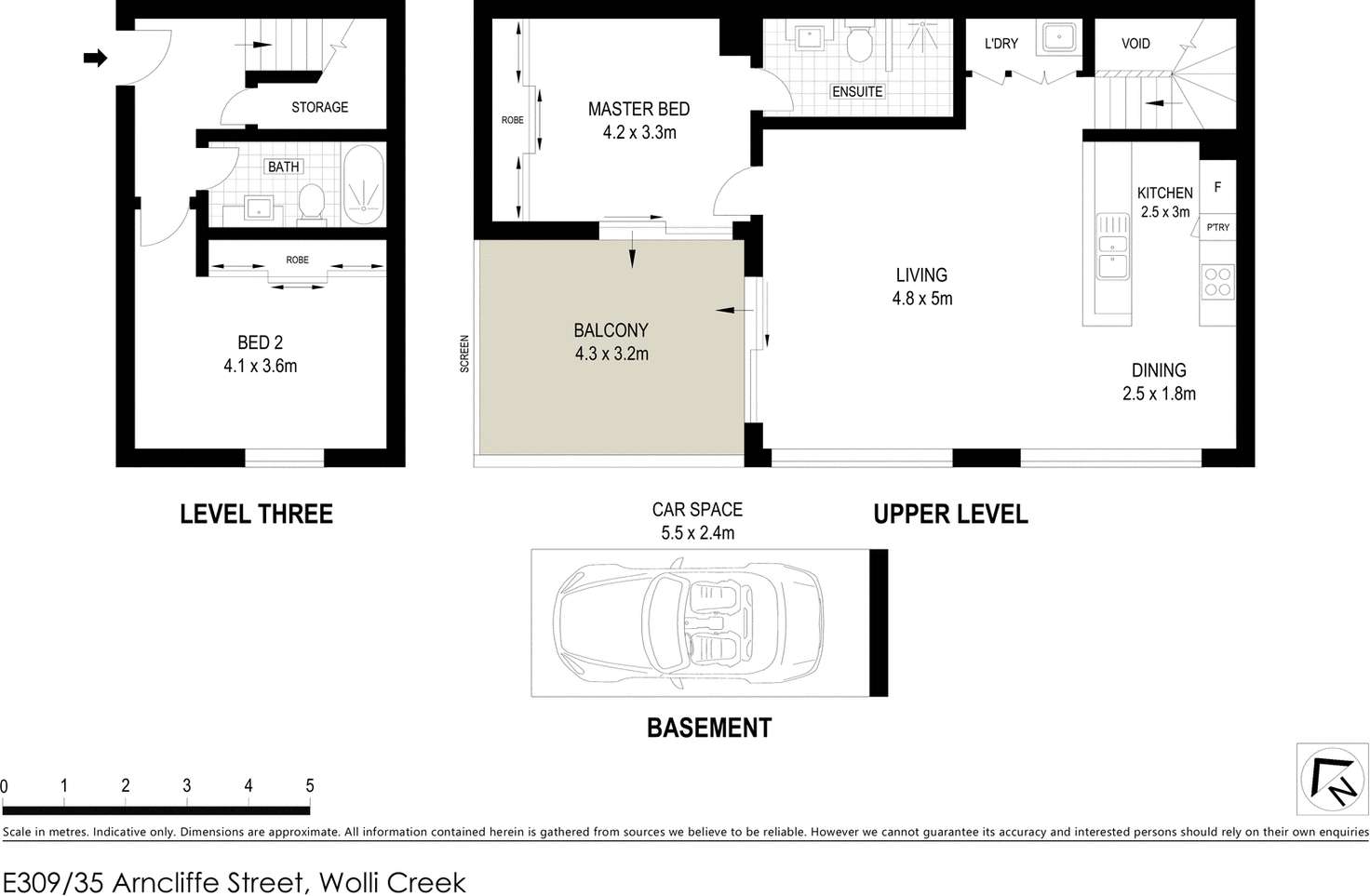 Floorplan of Homely apartment listing, E309/35 Arncliffe St, Wolli Creek NSW 2205