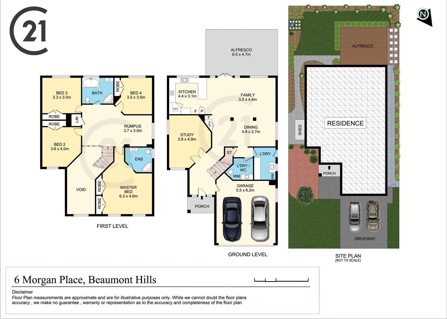 Floorplan of Homely house listing, 6 Morgan Place, Beaumont Hills NSW 2155