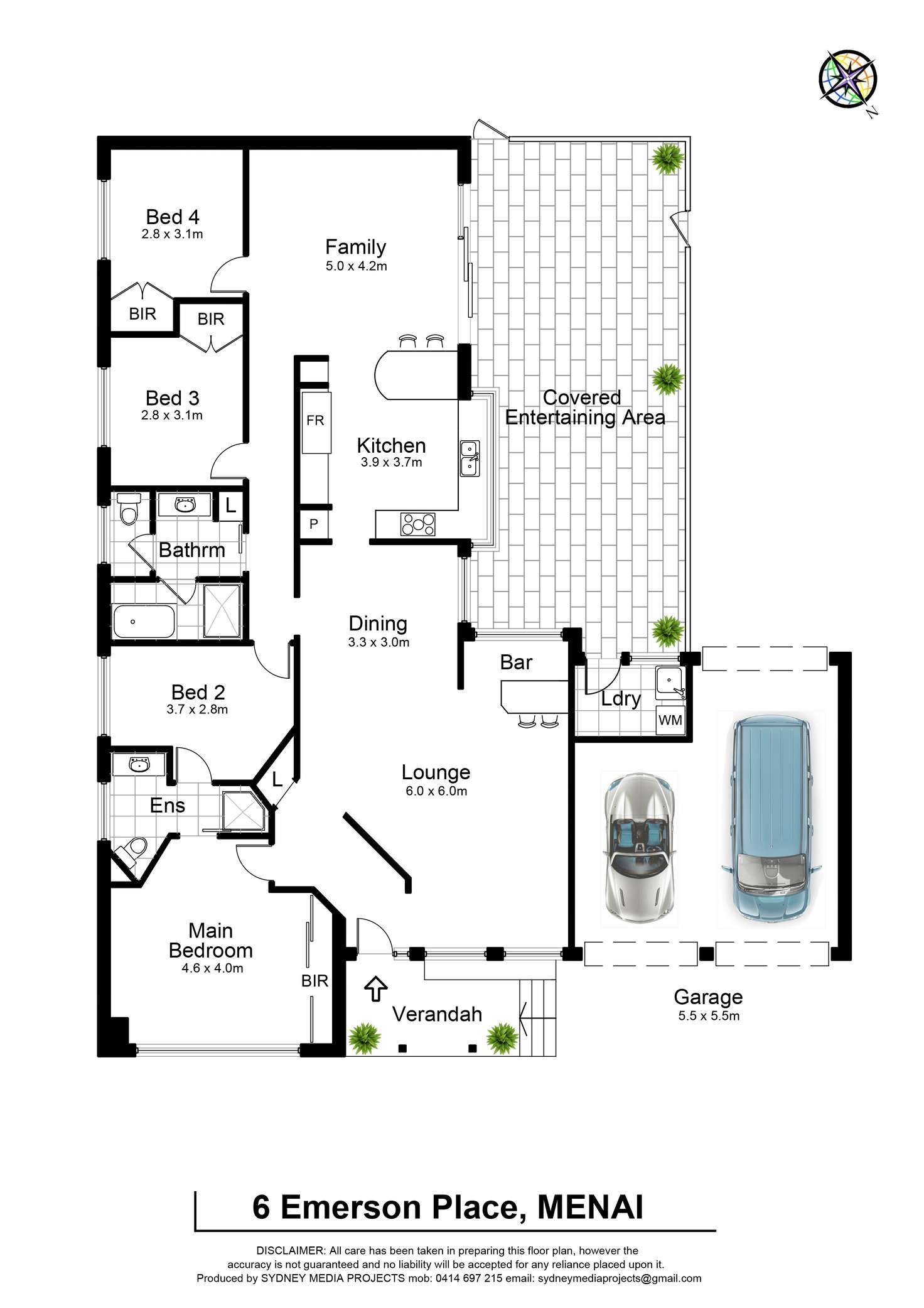 Floorplan of Homely house listing, 6 Emerson Place, Menai NSW 2234