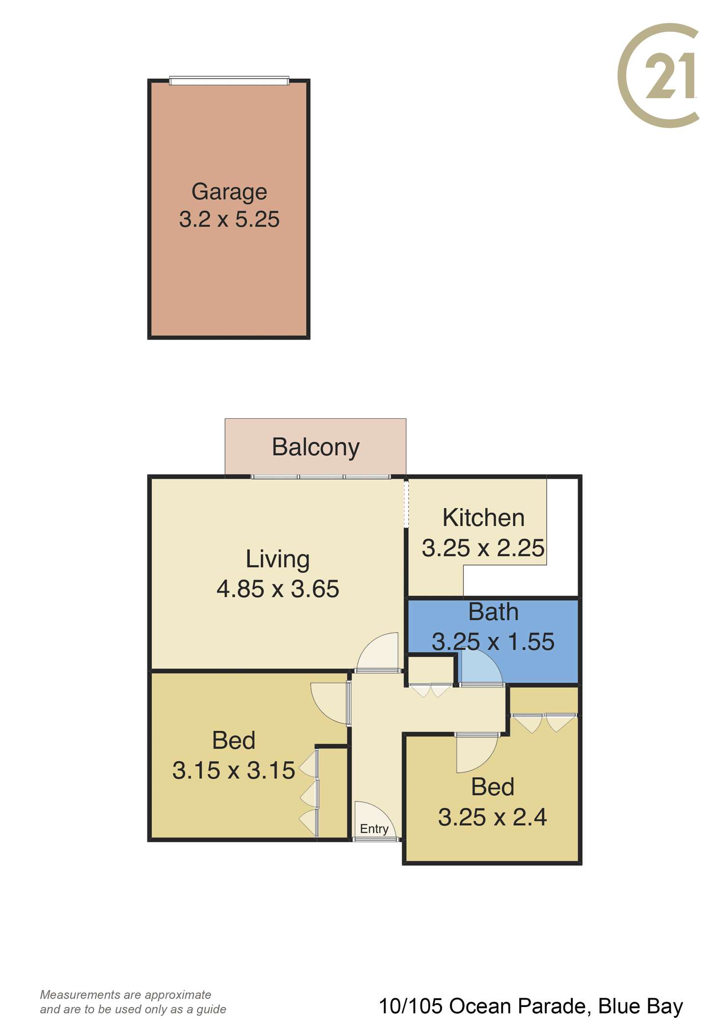 Floorplan of Homely unit listing, 10/105 Ocean Parade, Blue Bay NSW 2261