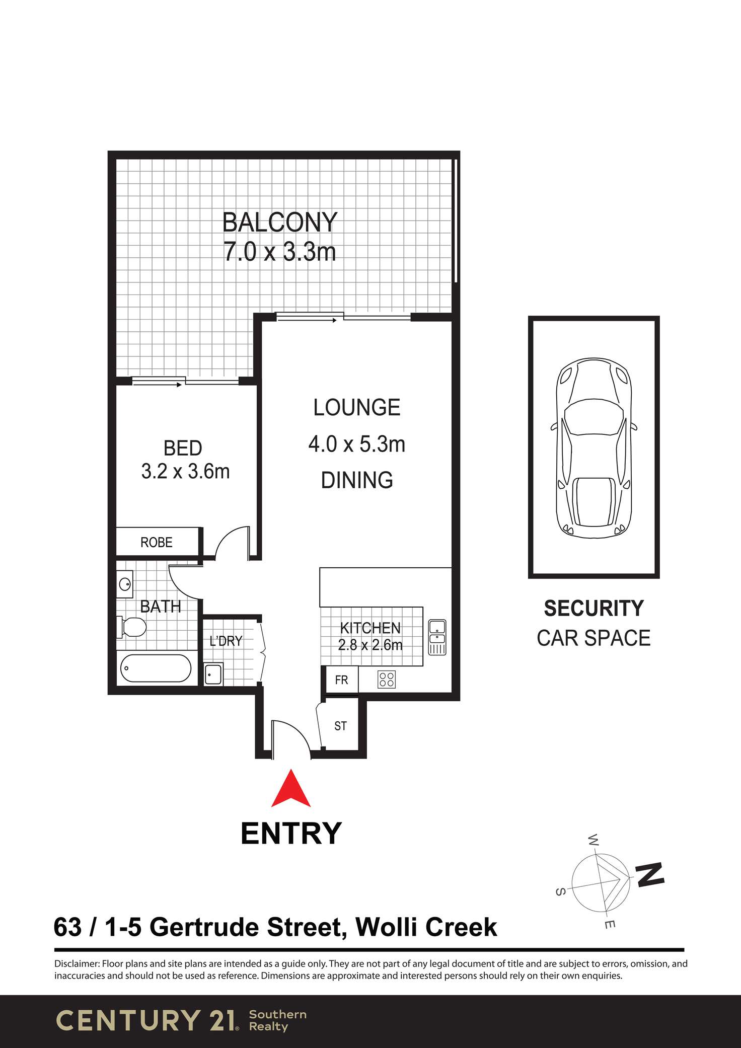 Floorplan of Homely apartment listing, 63/1-5 Gertrude Street, Wolli Creek NSW 2205