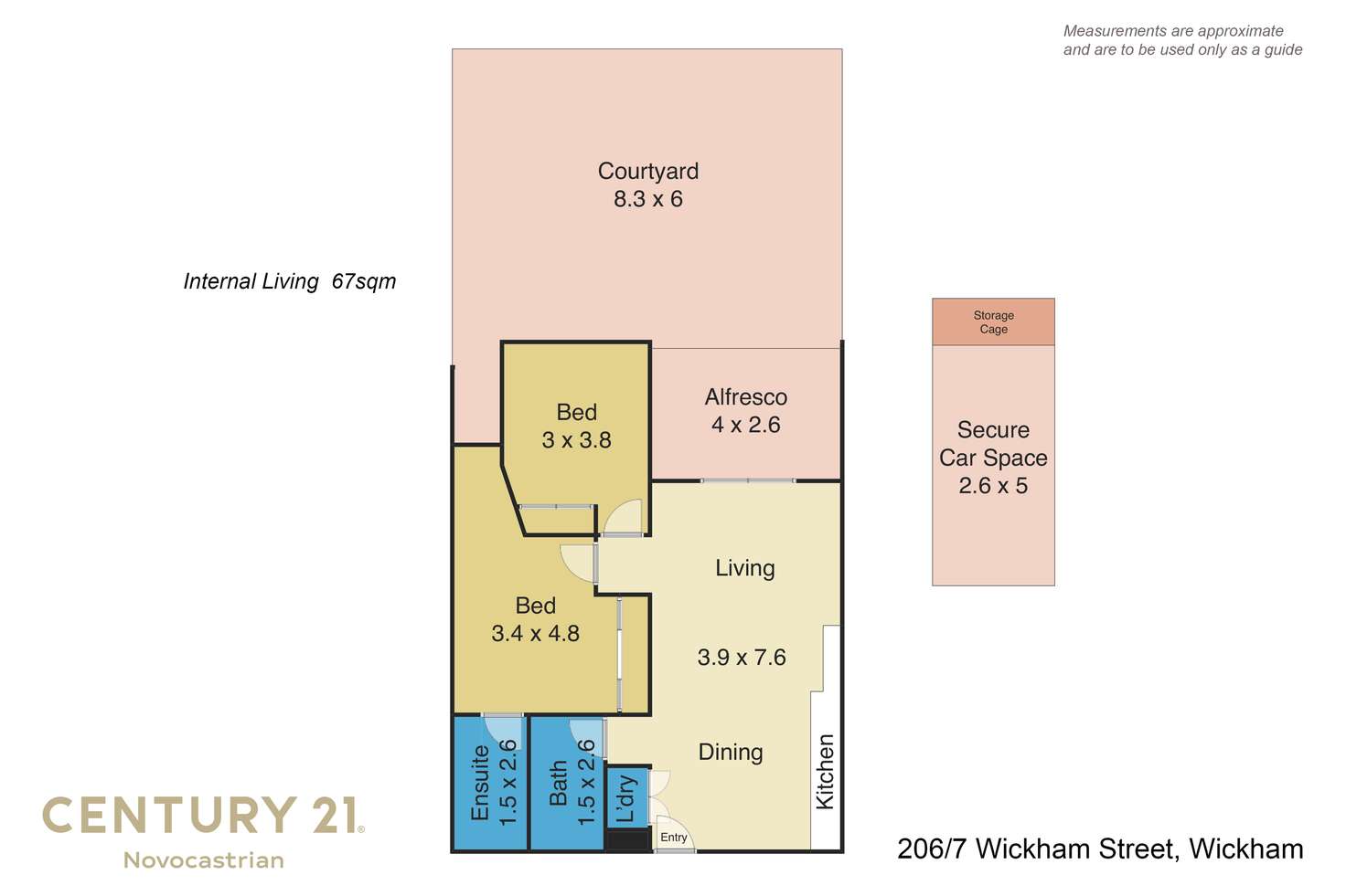 Floorplan of Homely apartment listing, 206/7 Wickham Street, Wickham NSW 2293