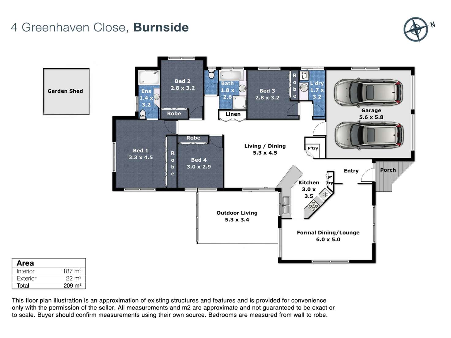 Floorplan of Homely house listing, 4 Greenhaven Close, Burnside QLD 4560