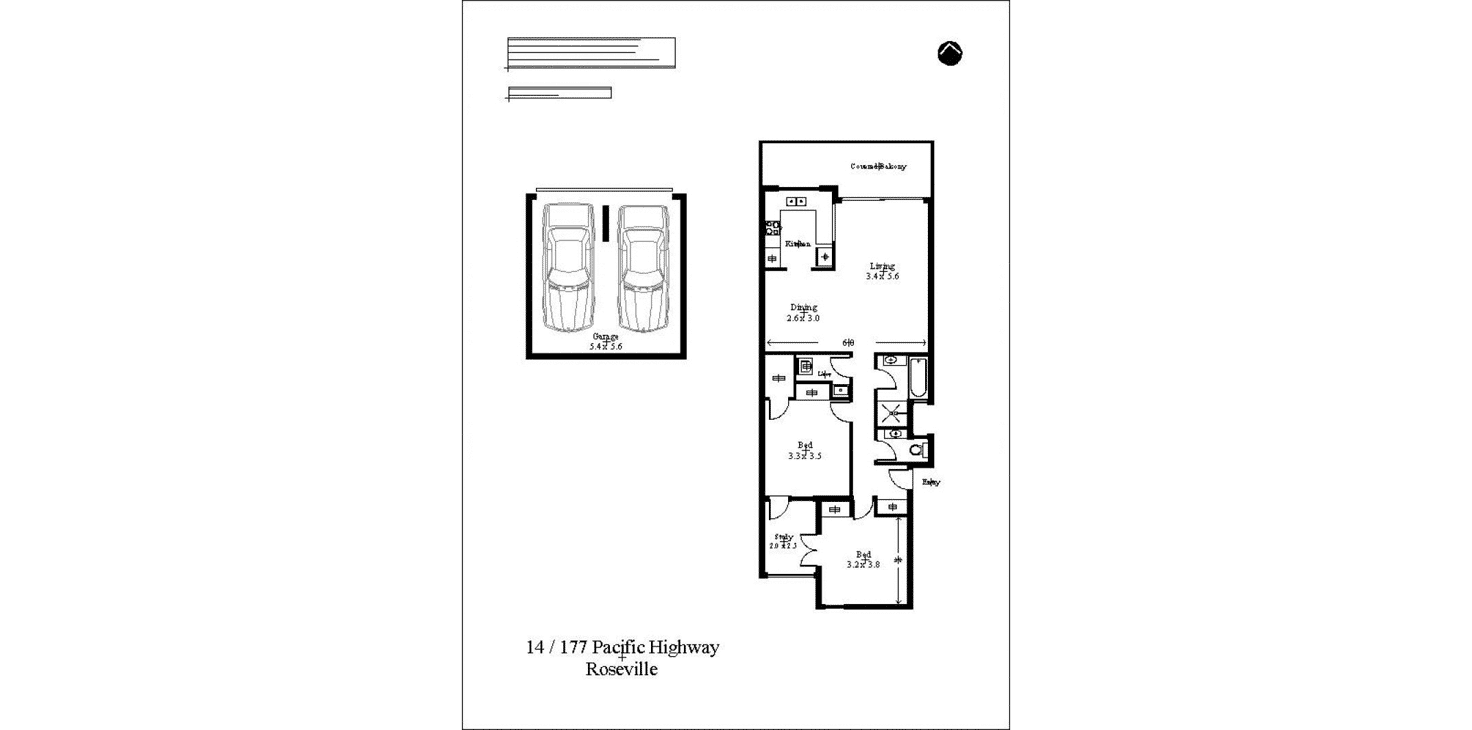 Floorplan of Homely apartment listing, 14/177 Pacific Highway, Roseville NSW 2069