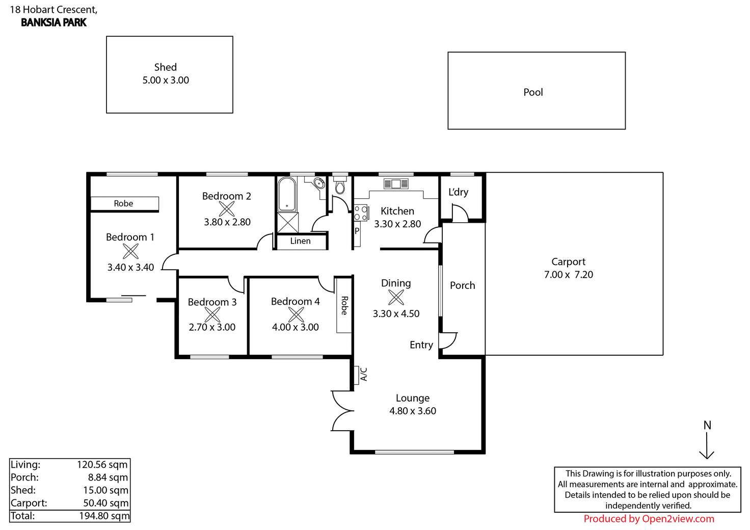 Floorplan of Homely house listing, 18 Hobart Crescent, Banksia Park SA 5091