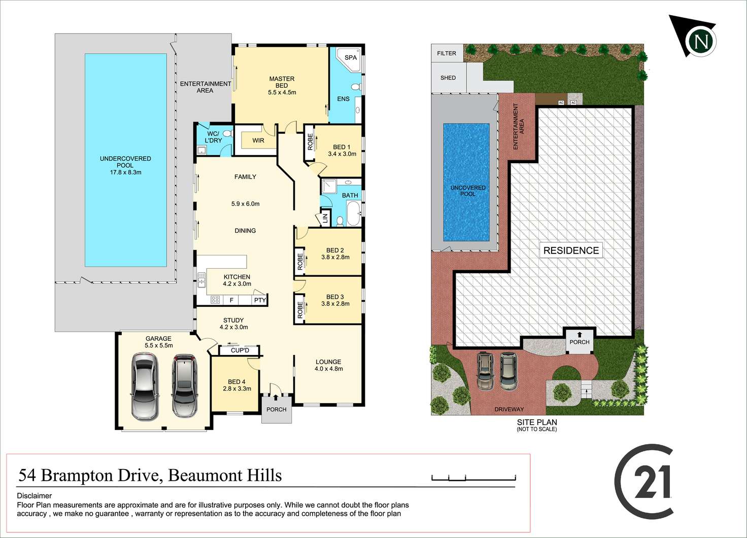 Floorplan of Homely house listing, 54 Brampton Drive, Beaumont Hills NSW 2155