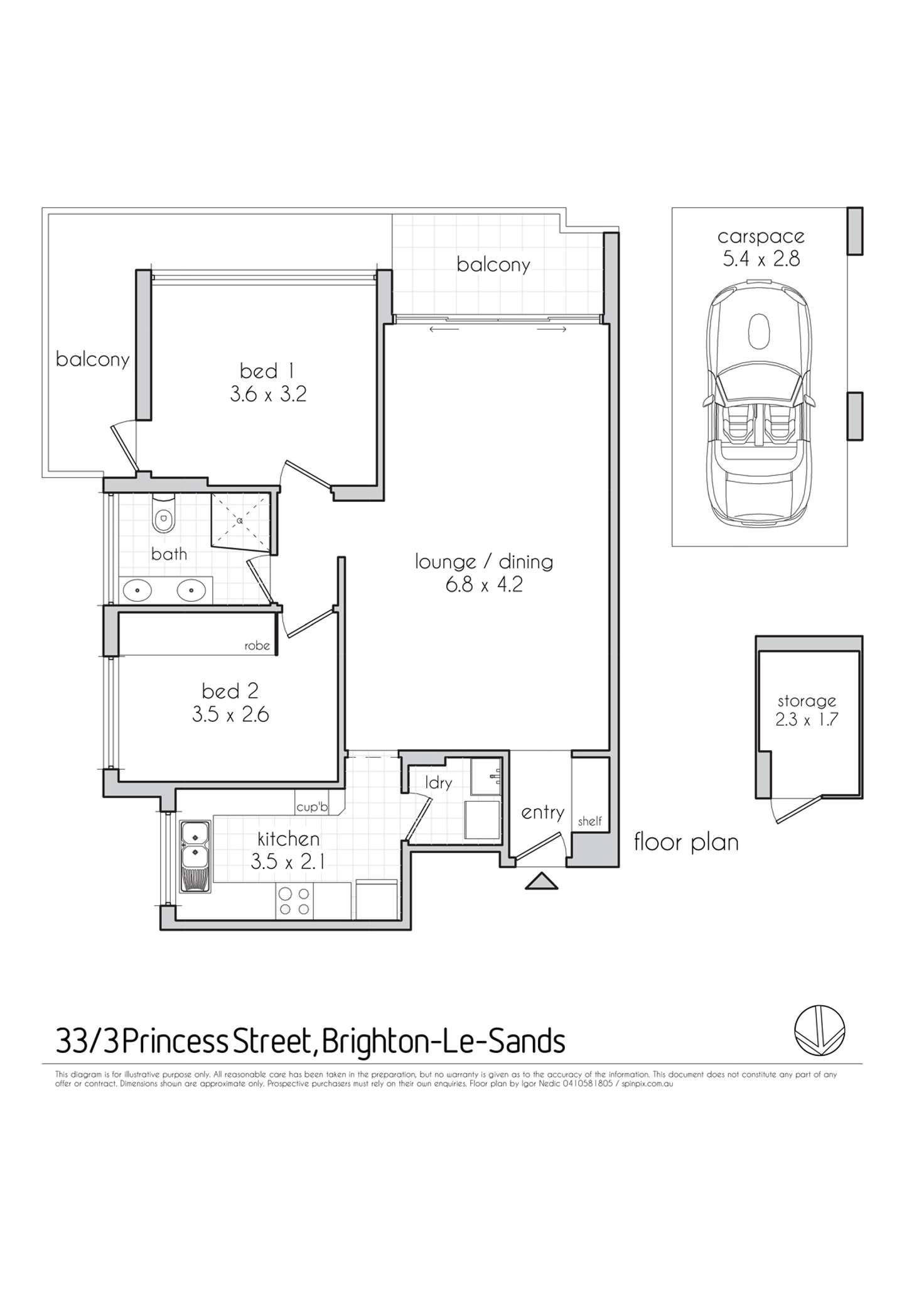 Floorplan of Homely apartment listing, 3-11 Princess Street, Brighton-le-sands NSW 2216