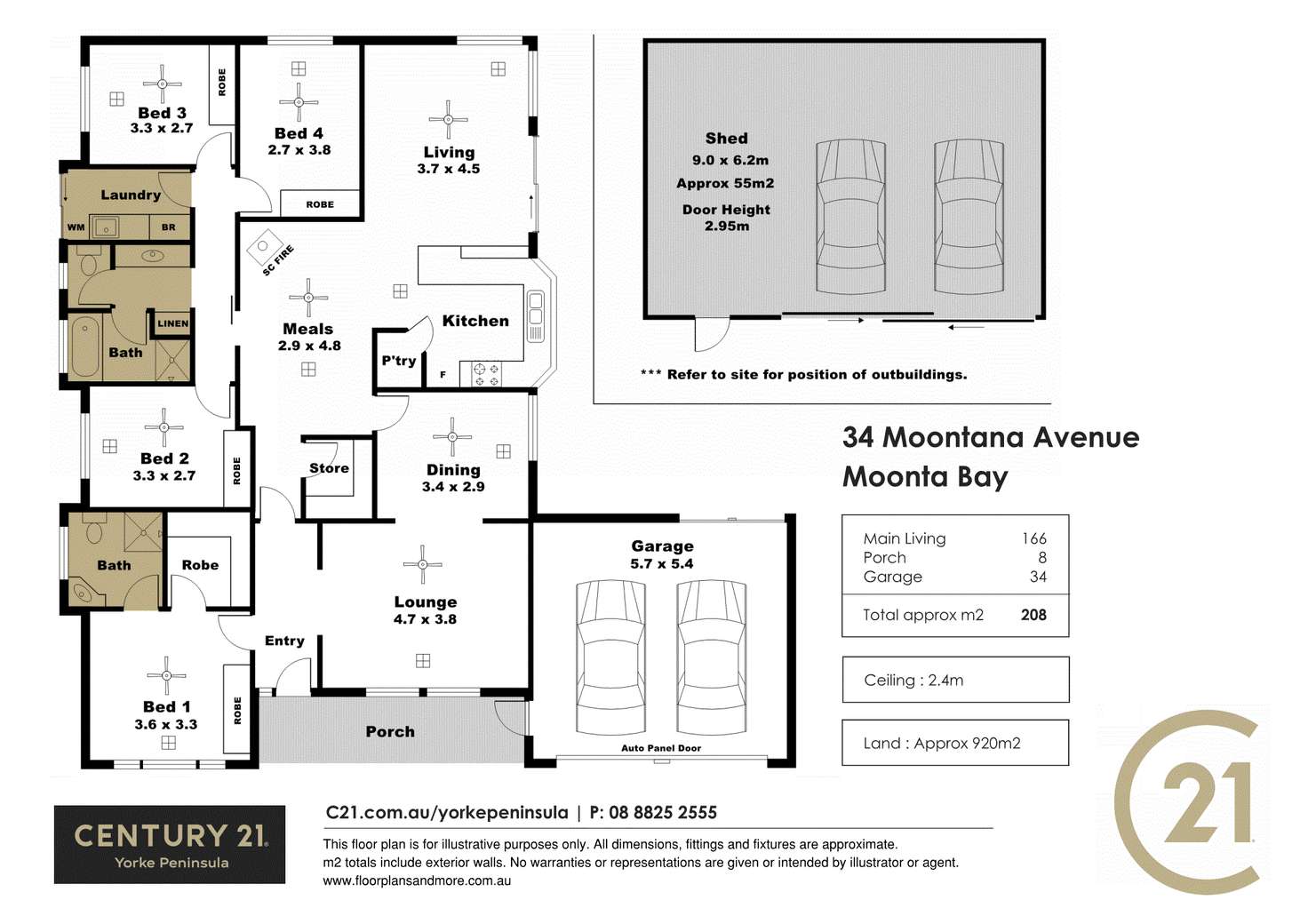 Floorplan of Homely house listing, 34 Moontana Avenue, Moonta Bay SA 5558