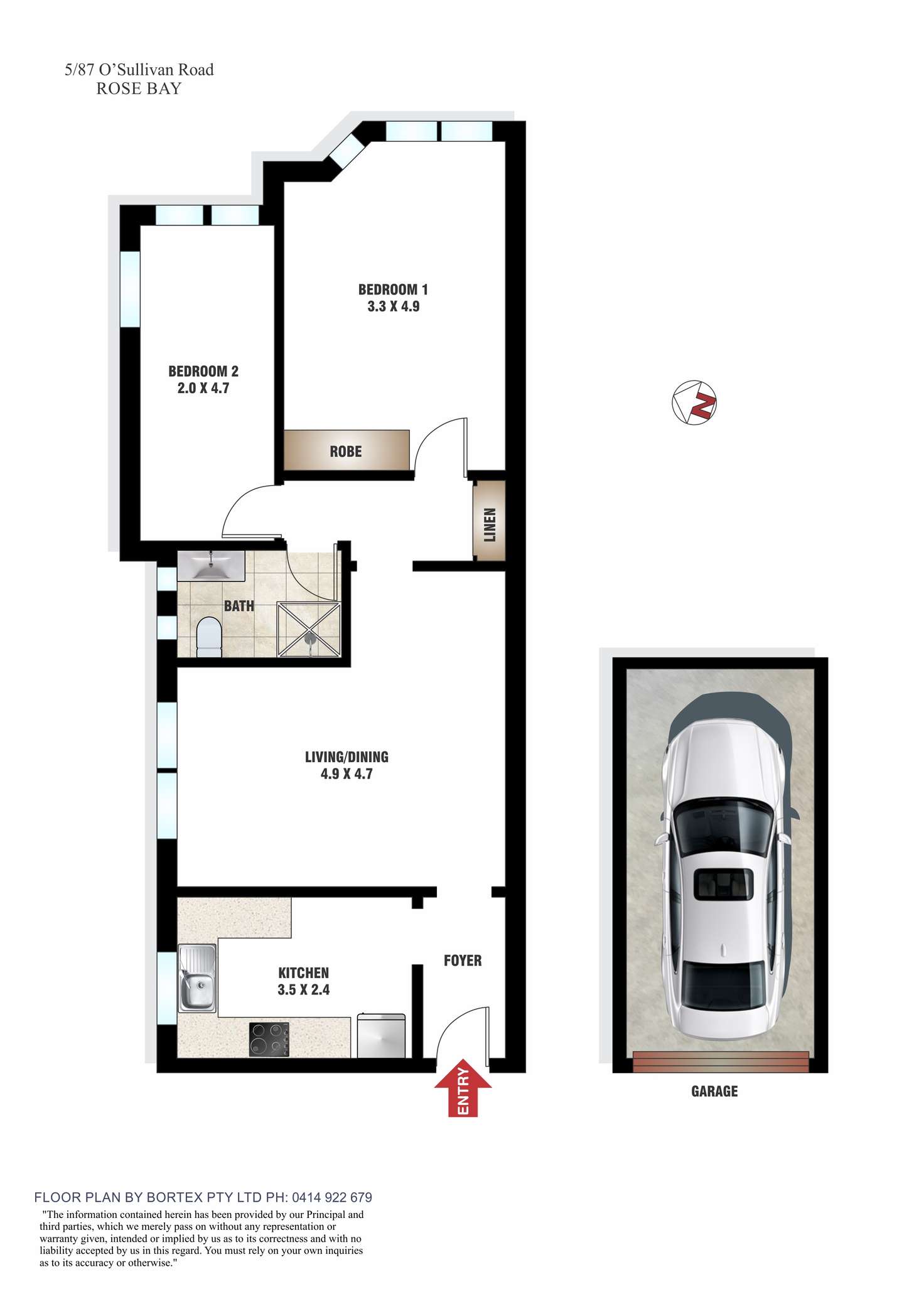 Floorplan of Homely apartment listing, 5/87 O'Sullivan Road, Rose Bay NSW 2029