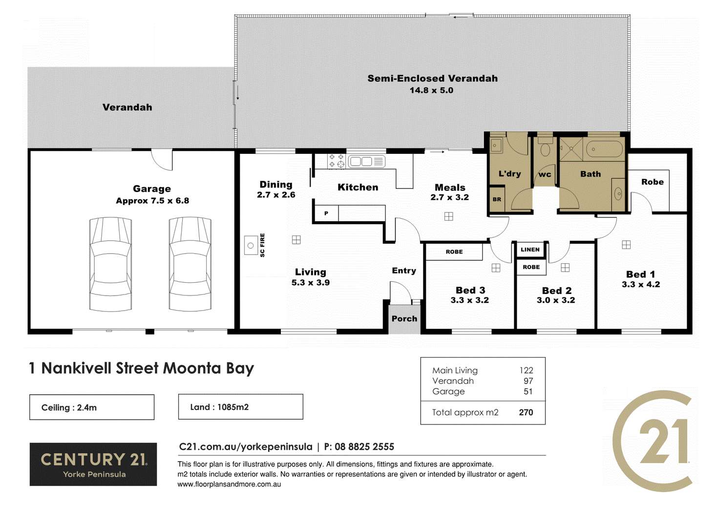 Floorplan of Homely house listing, 1 Nankivell Street, Moonta Bay SA 5558