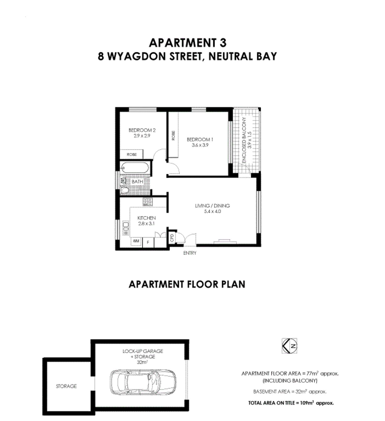 Floorplan of Homely apartment listing, 3/8 Wyagdon Street, Neutral Bay NSW 2089