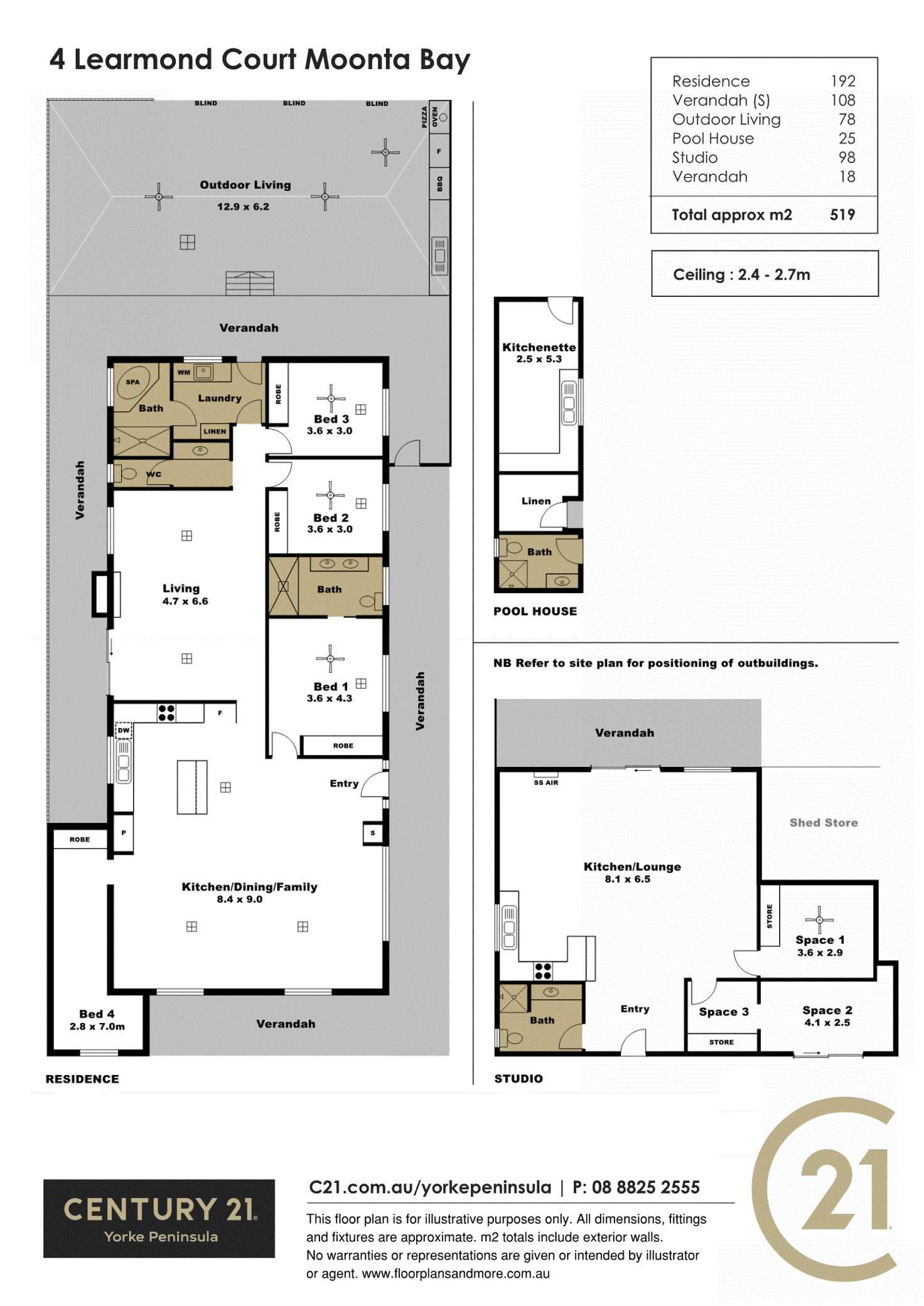 Floorplan of Homely house listing, 4 Learmond Court, Moonta Bay SA 5558