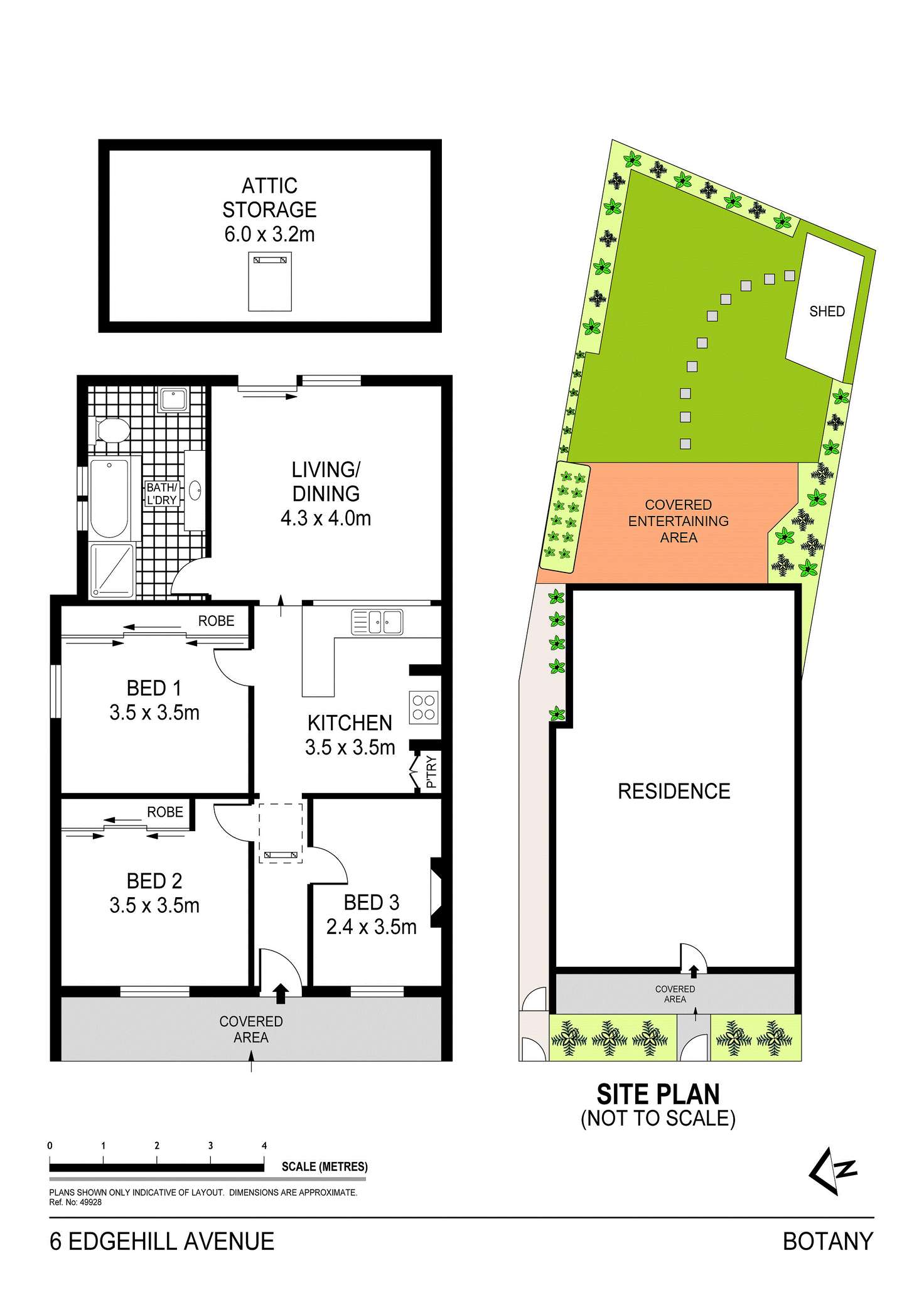 Floorplan of Homely semiDetached listing, 6 Edgehill Avenue, Botany NSW 2019