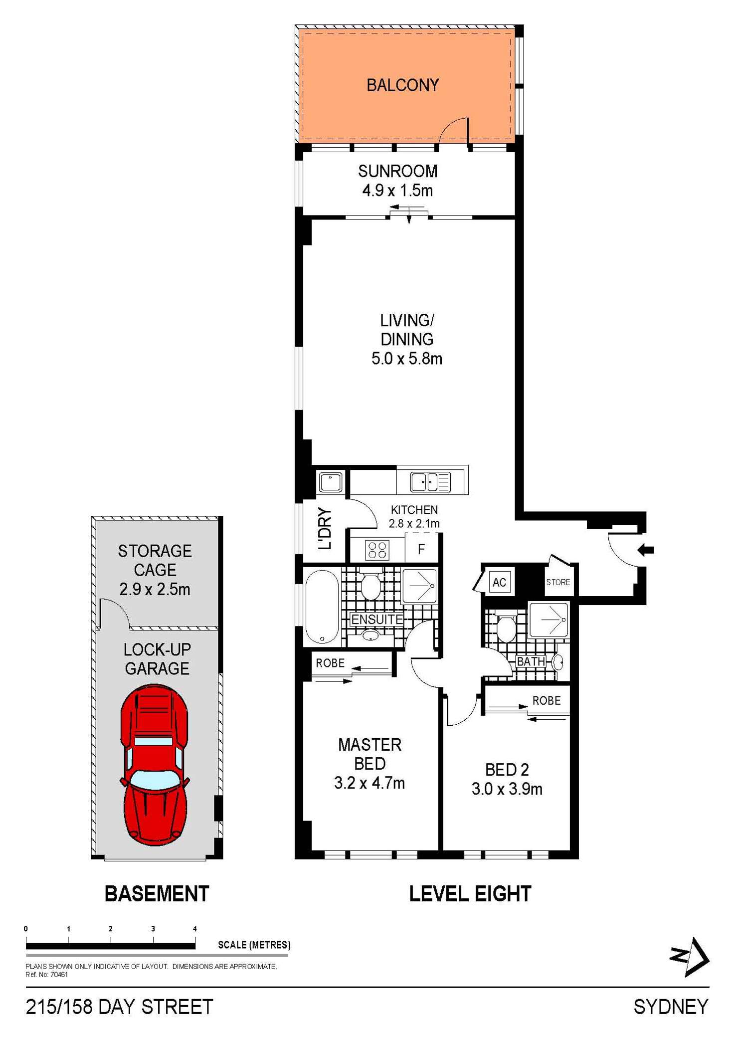 Floorplan of Homely apartment listing, 215/158 Day Street, Sydney NSW 2000