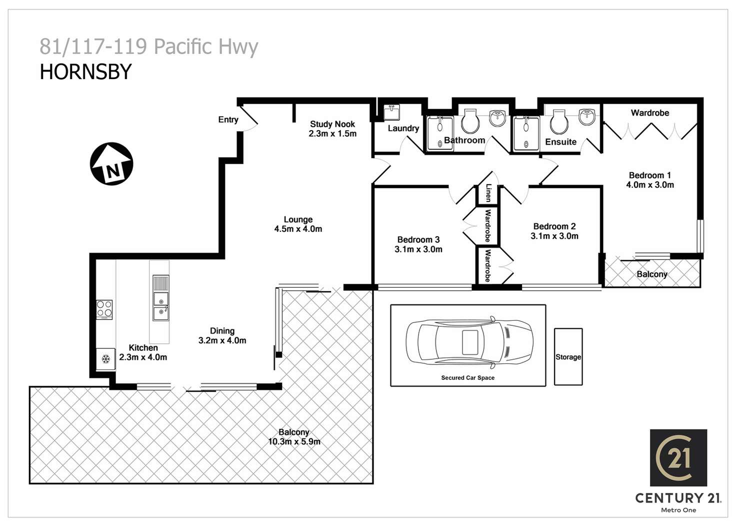 Floorplan of Homely apartment listing, 81/117-119 Pacific Highway, Hornsby NSW 2077