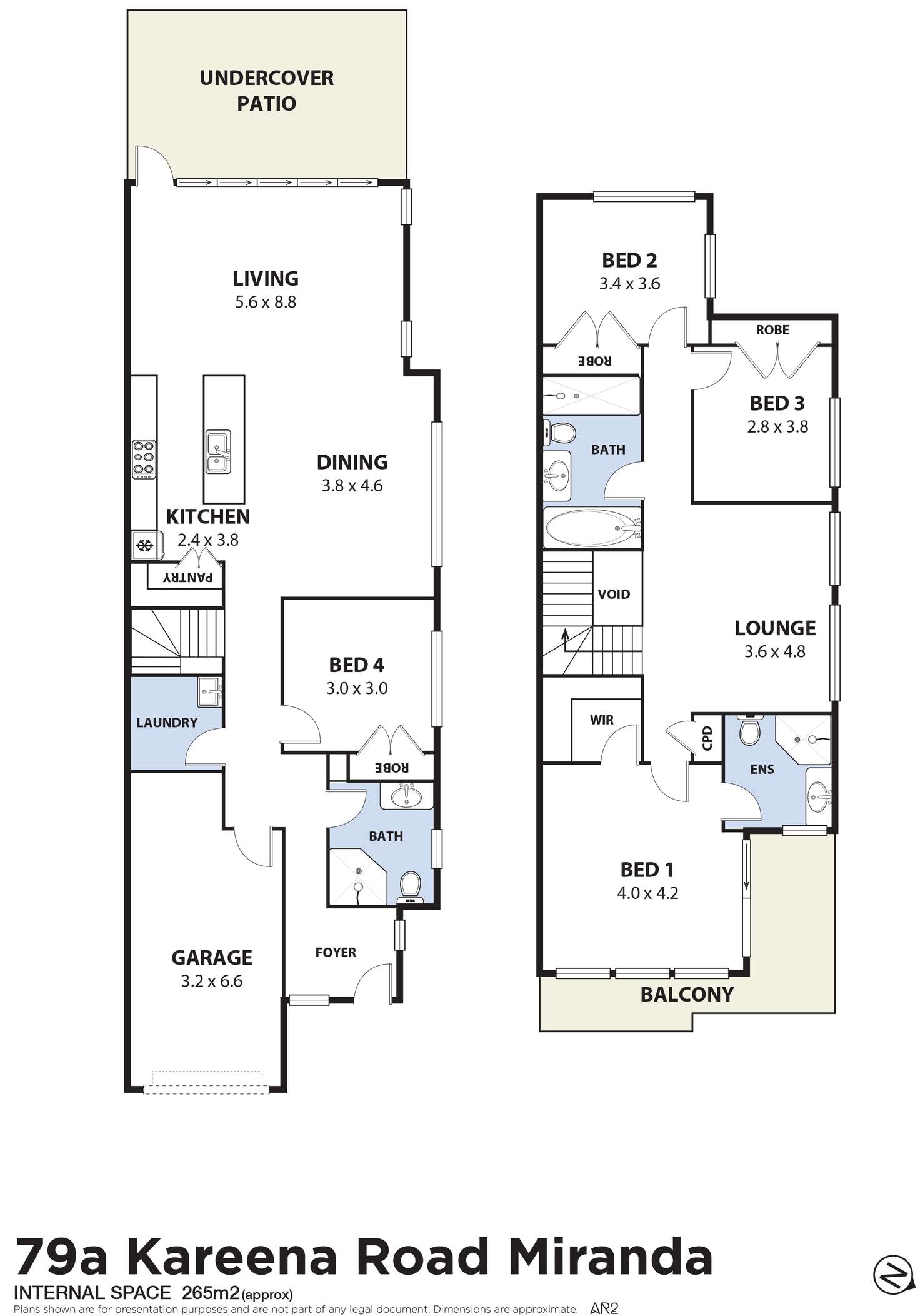 Floorplan of Homely semiDetached listing, 79A Kareena Road, Miranda NSW 2228