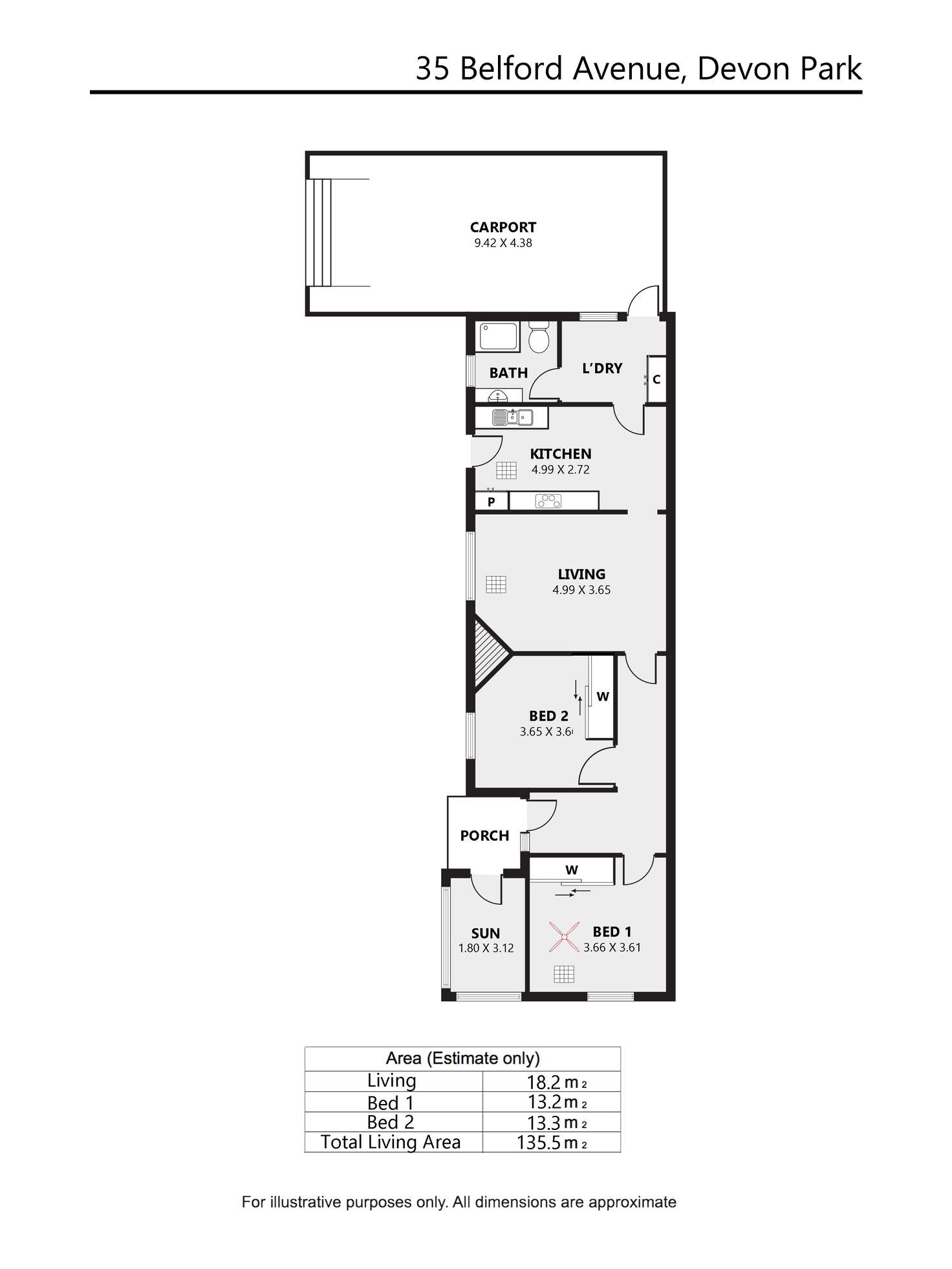 Floorplan of Homely house listing, 35 Belford Ave, Devon Park SA 5008