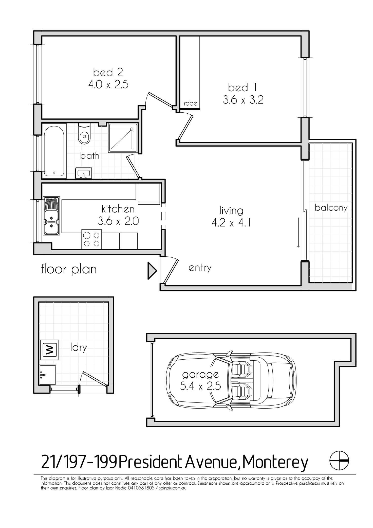 Floorplan of Homely apartment listing, 21/197 President Avenue, Monterey NSW 2217