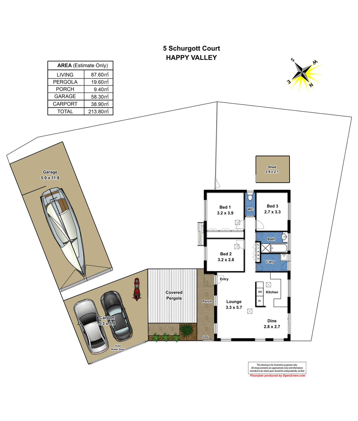 Floorplan of Homely house listing, 5 Schurgott Court, Happy Valley SA 5159