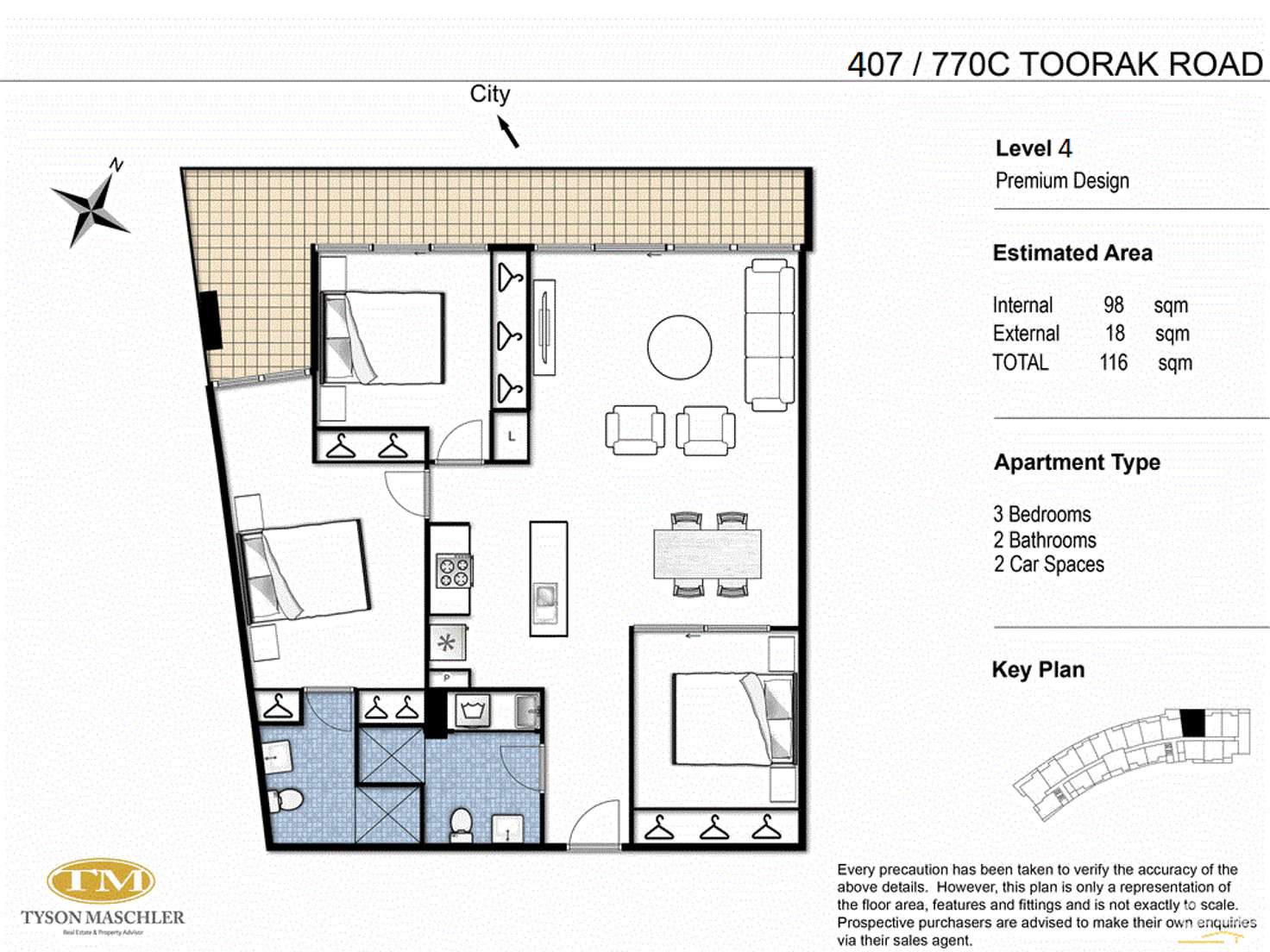 Floorplan of Homely apartment listing, 407/770C Toorak Road, Glen Iris VIC 3146
