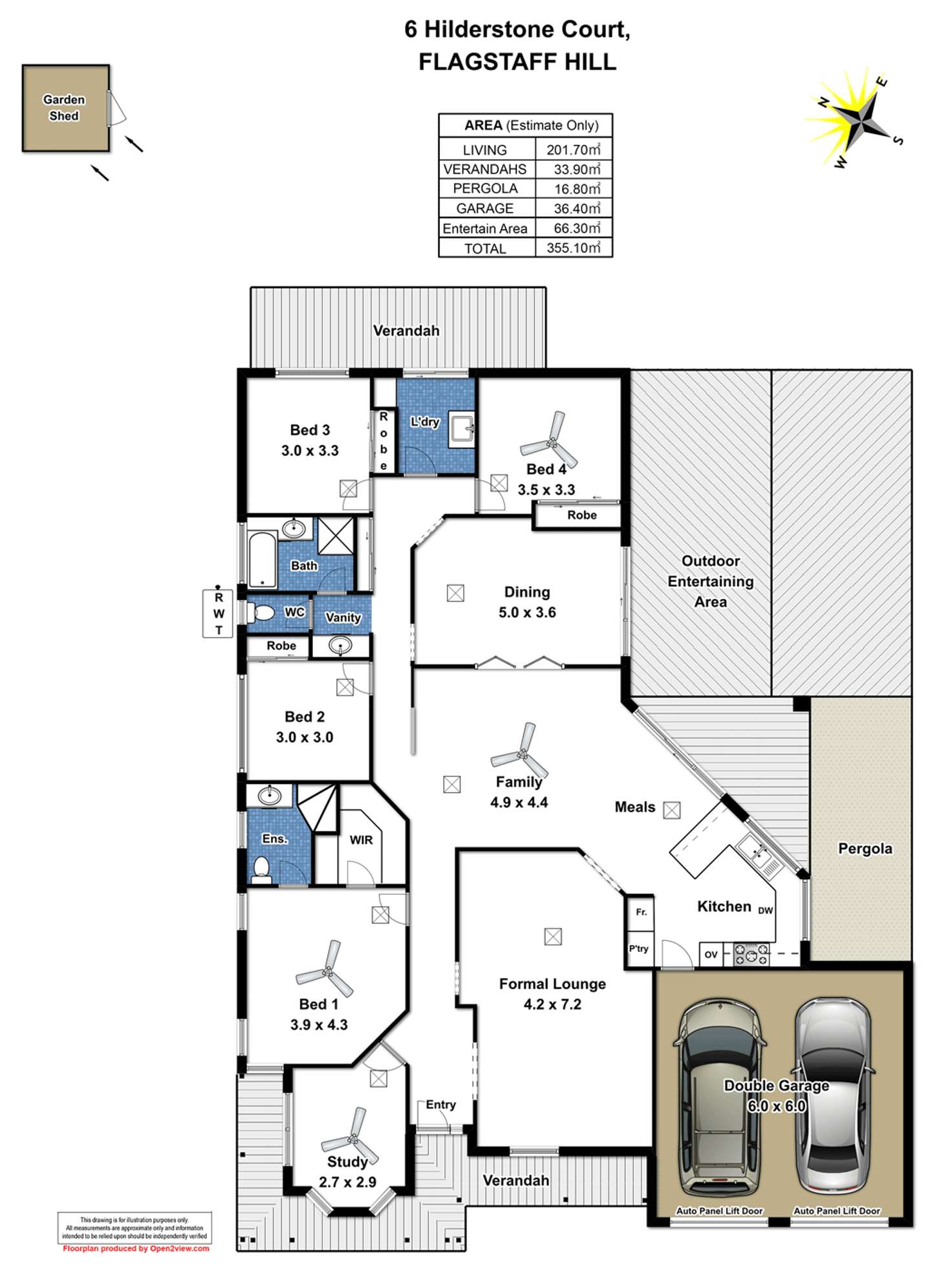Floorplan of Homely house listing, 6 Hilderstone Court, Flagstaff Hill SA 5159
