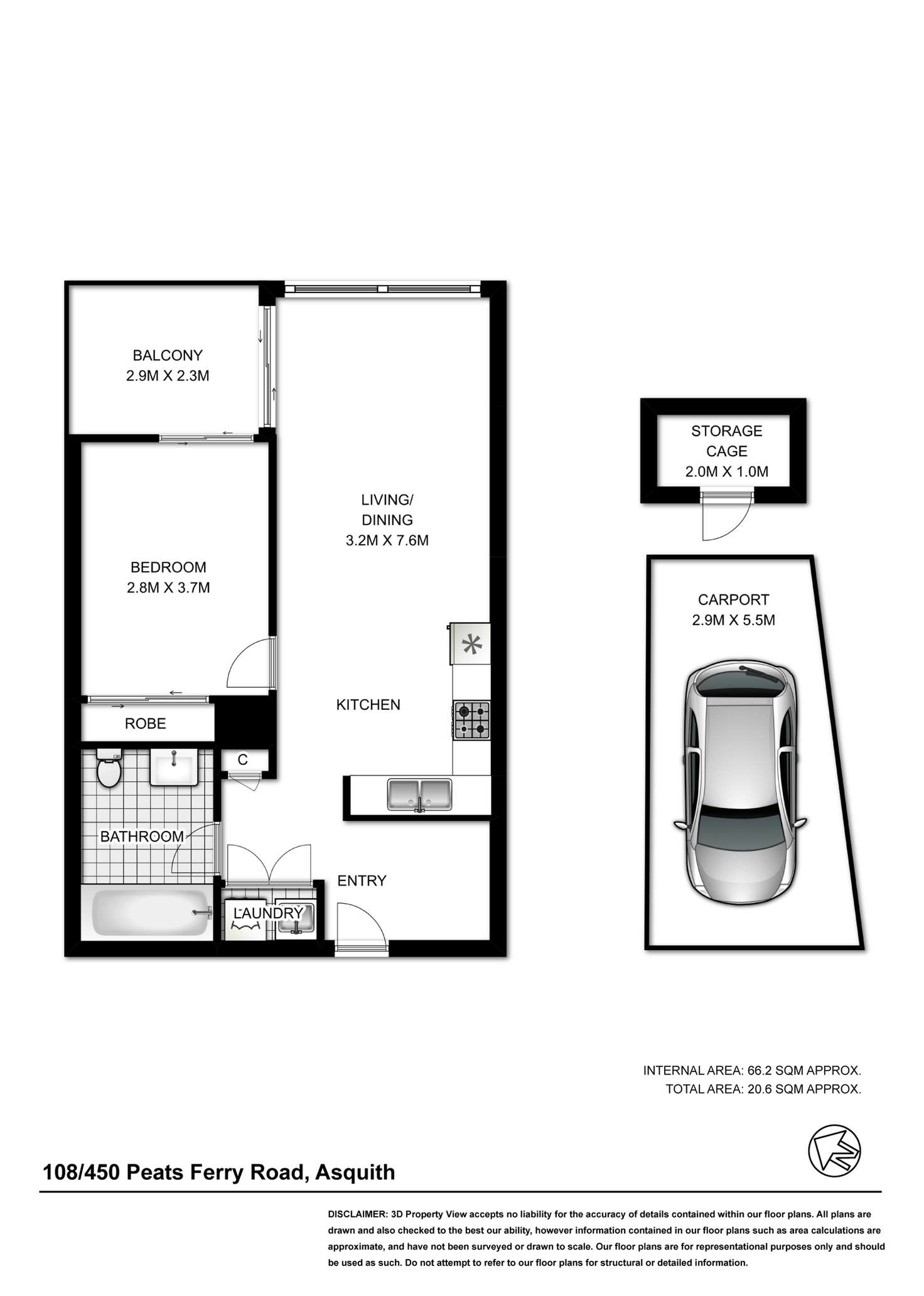 Floorplan of Homely apartment listing, 108/450 Peats Ferry Road, Asquith NSW 2077