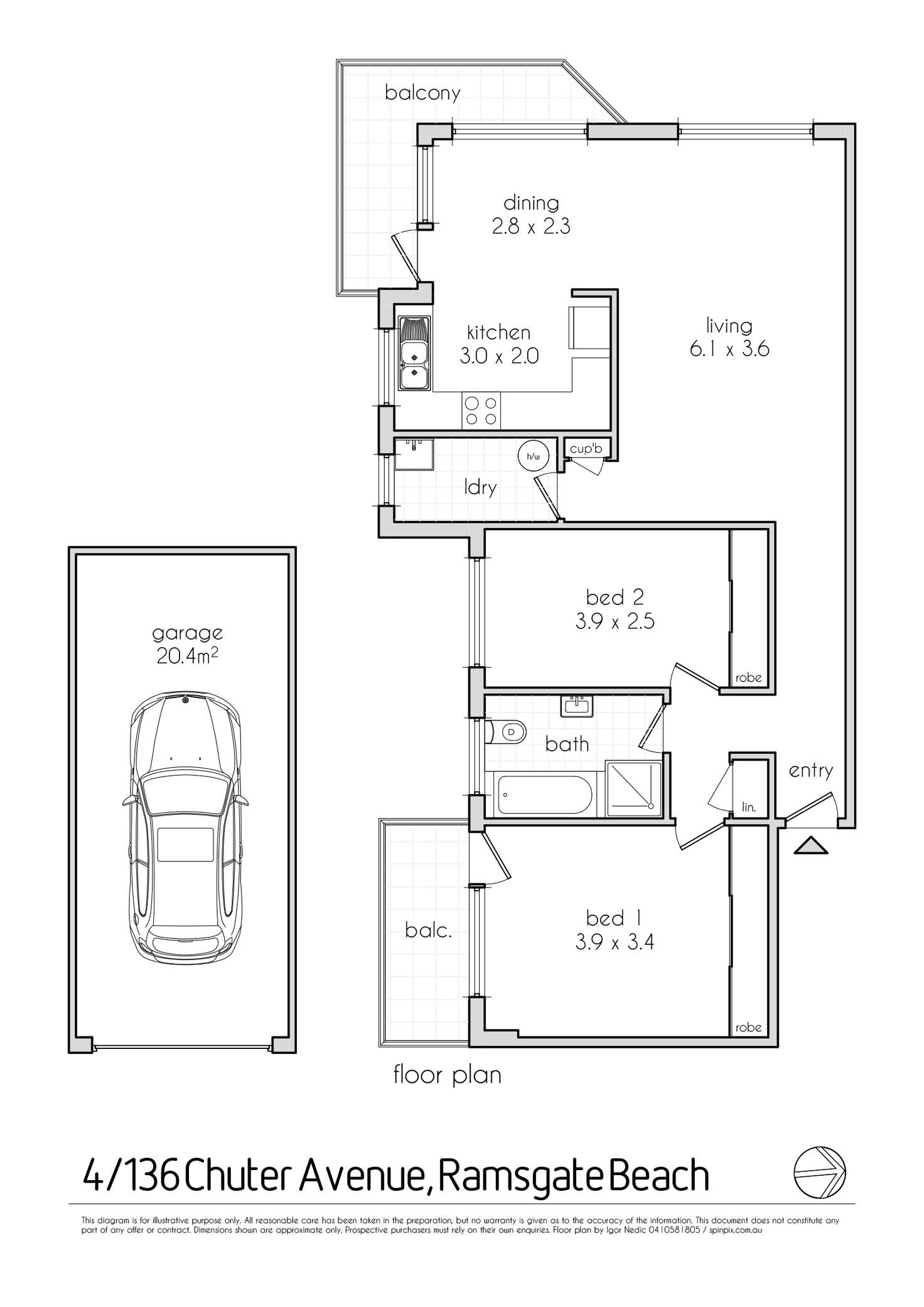 Floorplan of Homely apartment listing, 4/136 Chuter Avenue, Ramsgate Beach NSW 2217