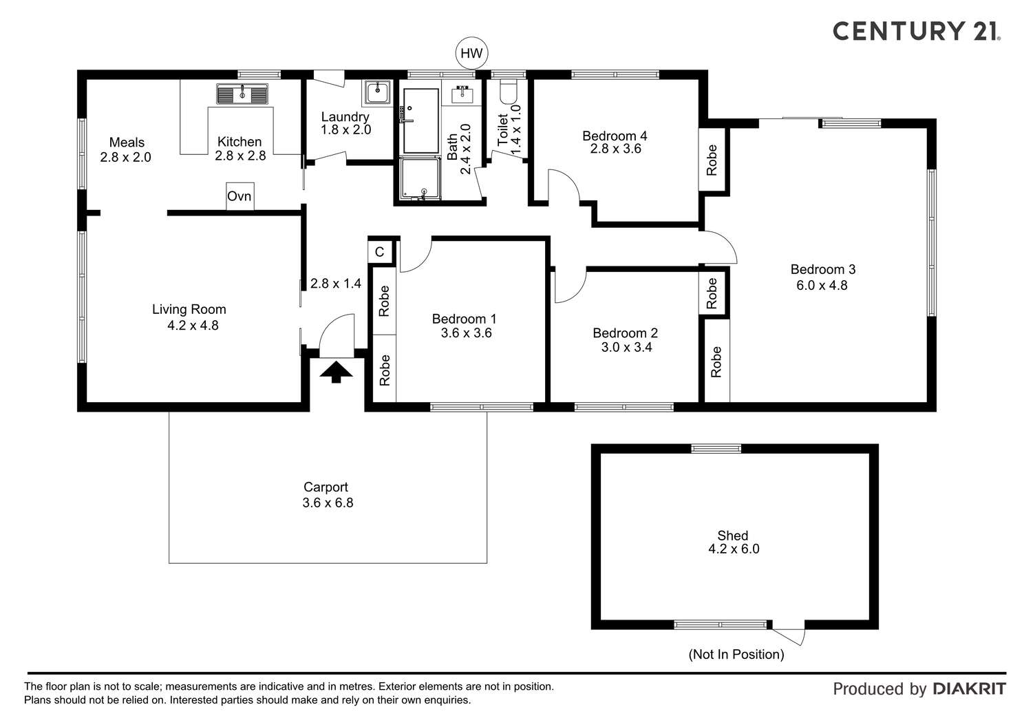 Floorplan of Homely house listing, 4 Crossen Street, Echuca VIC 3564